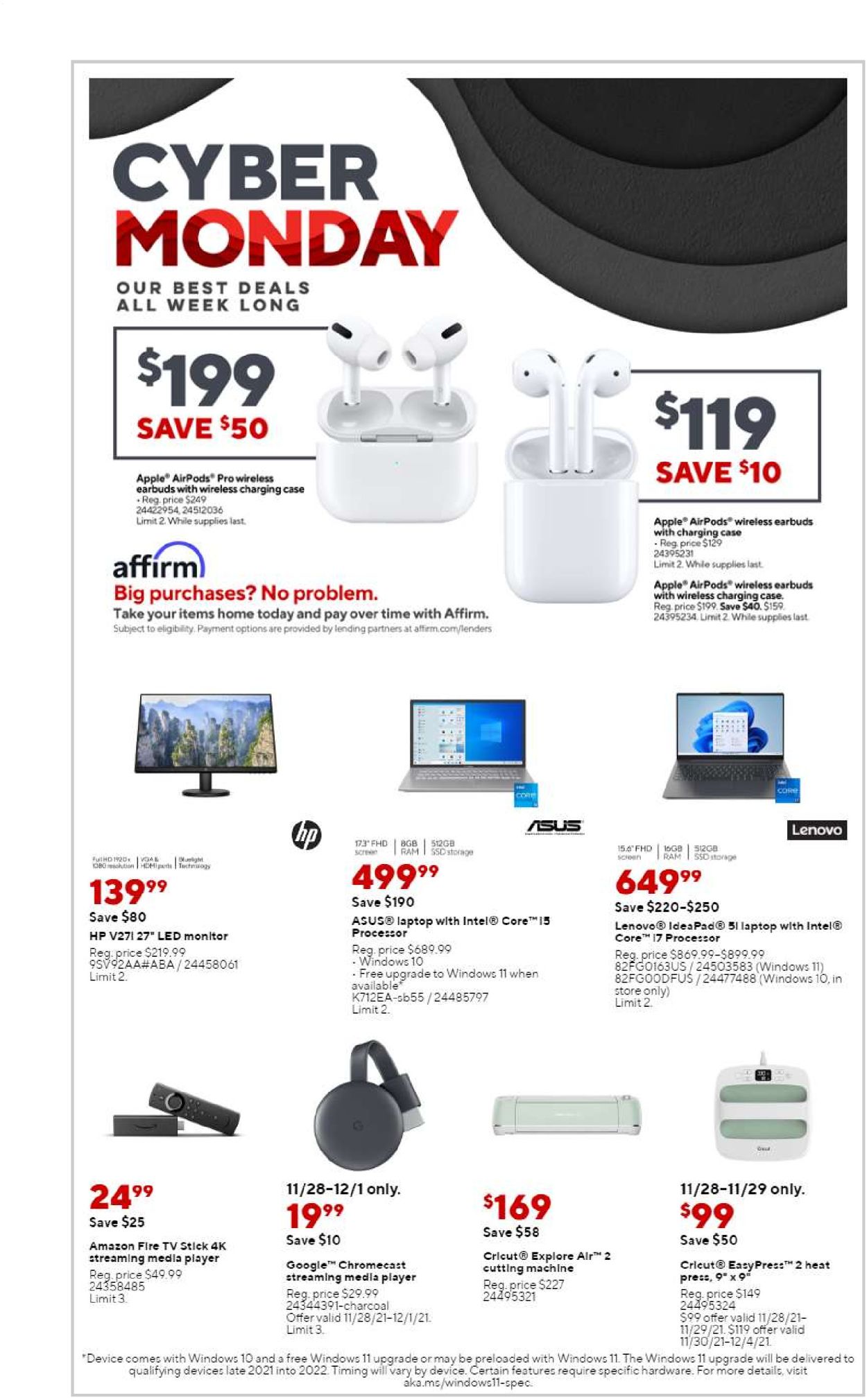 Staples Ad from 11/28/2021
