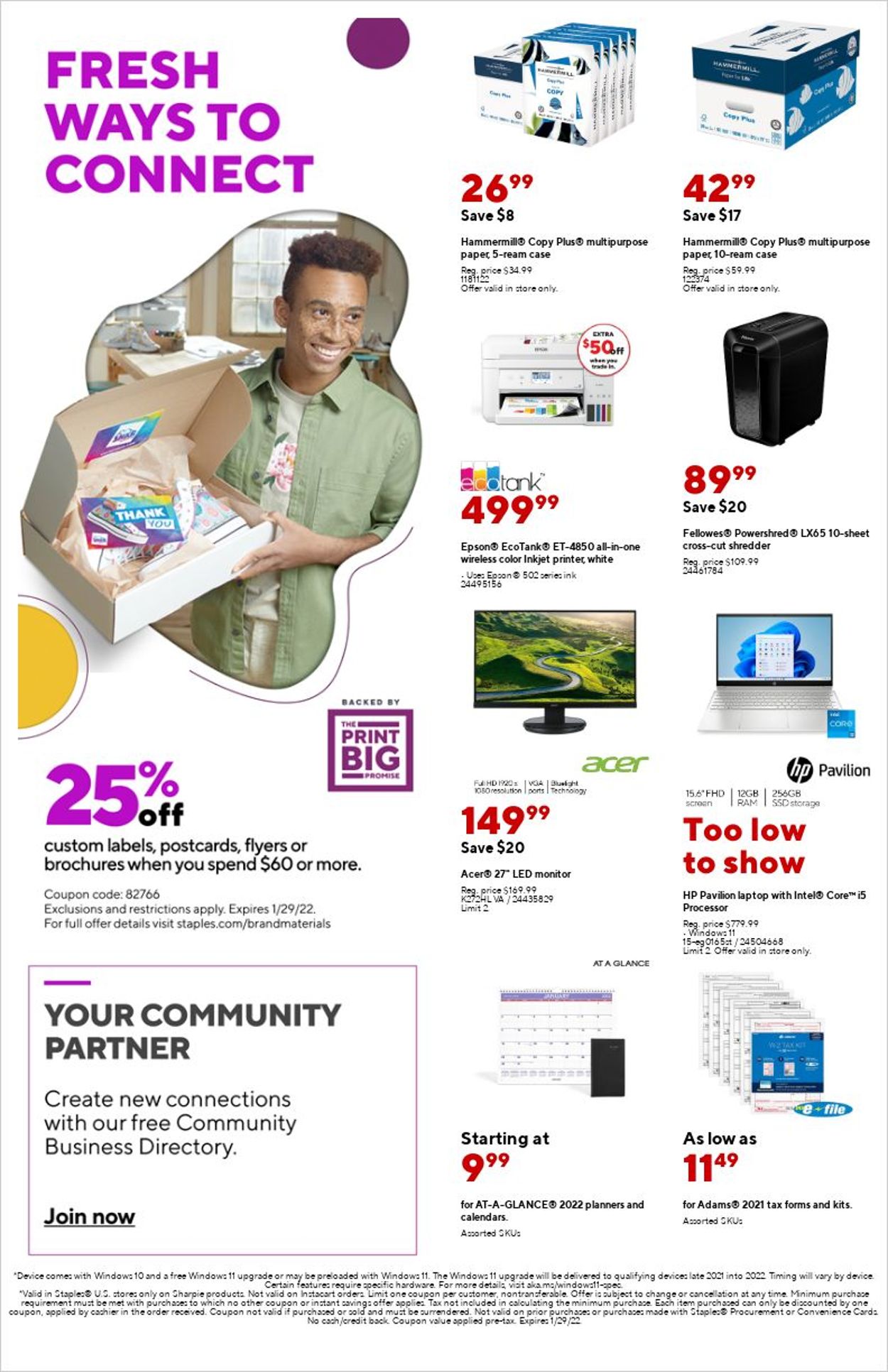 Staples Ad from 01/23/2022