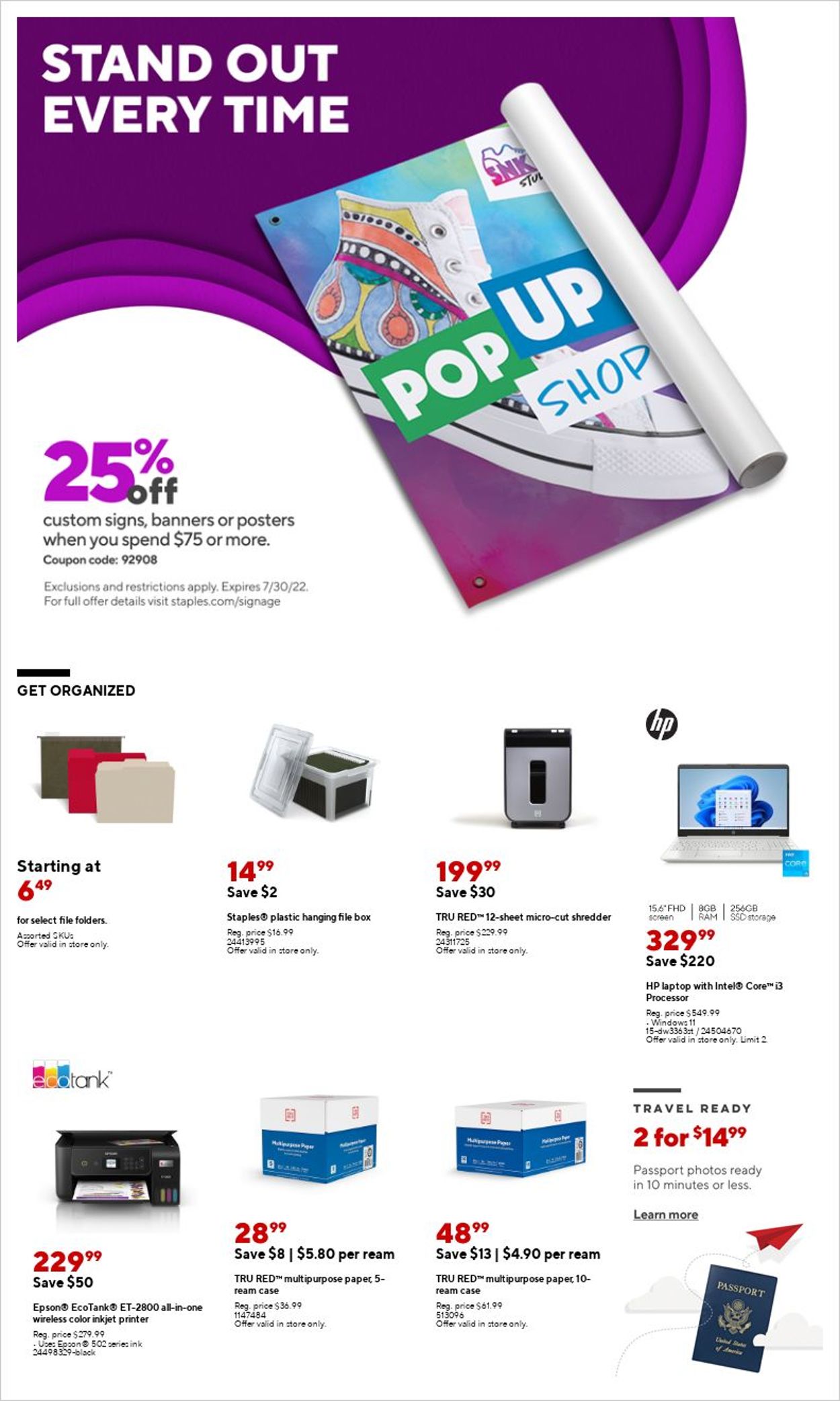 Staples Ad from 07/03/2022