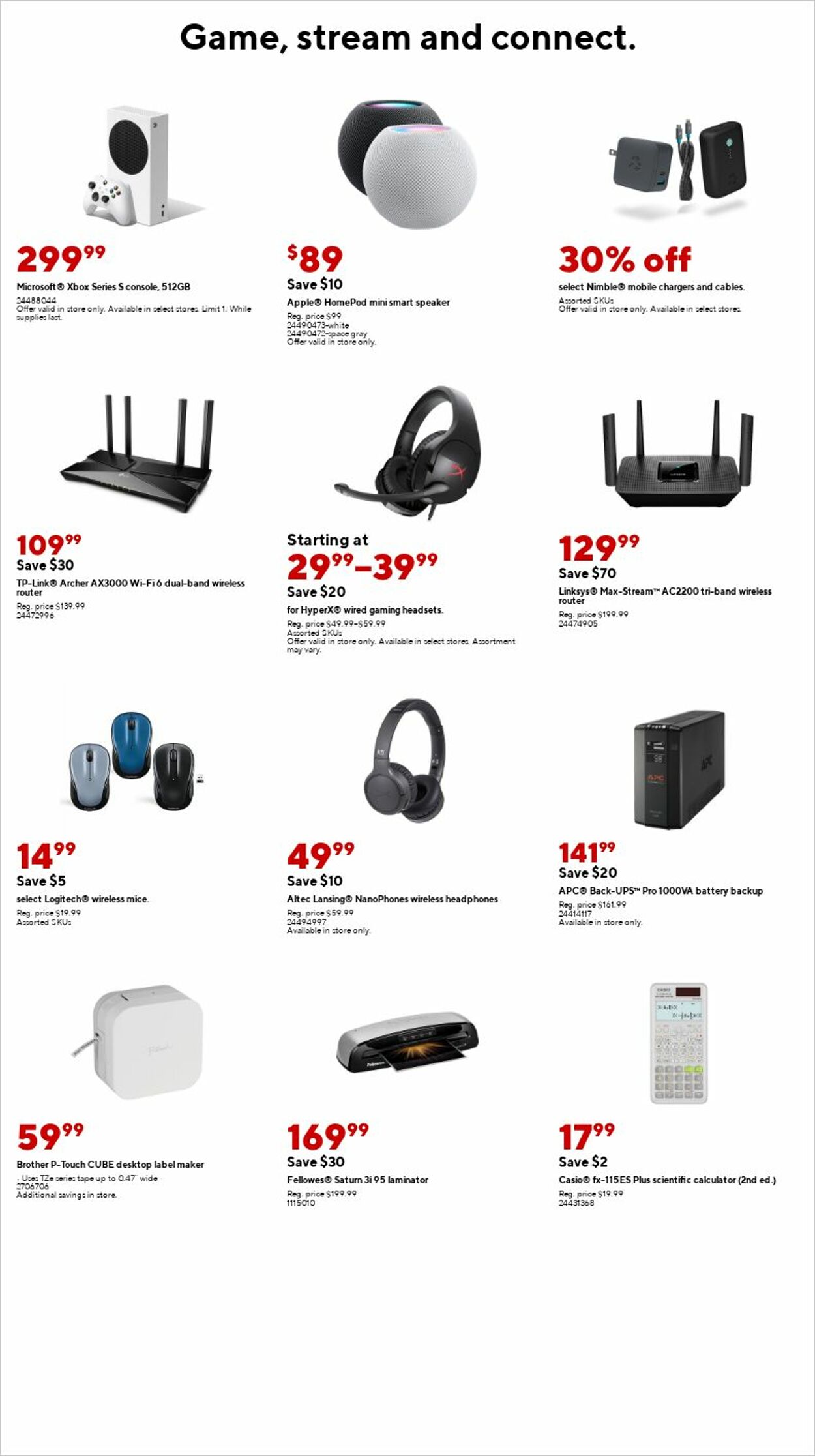 Staples Ad from 09/11/2022