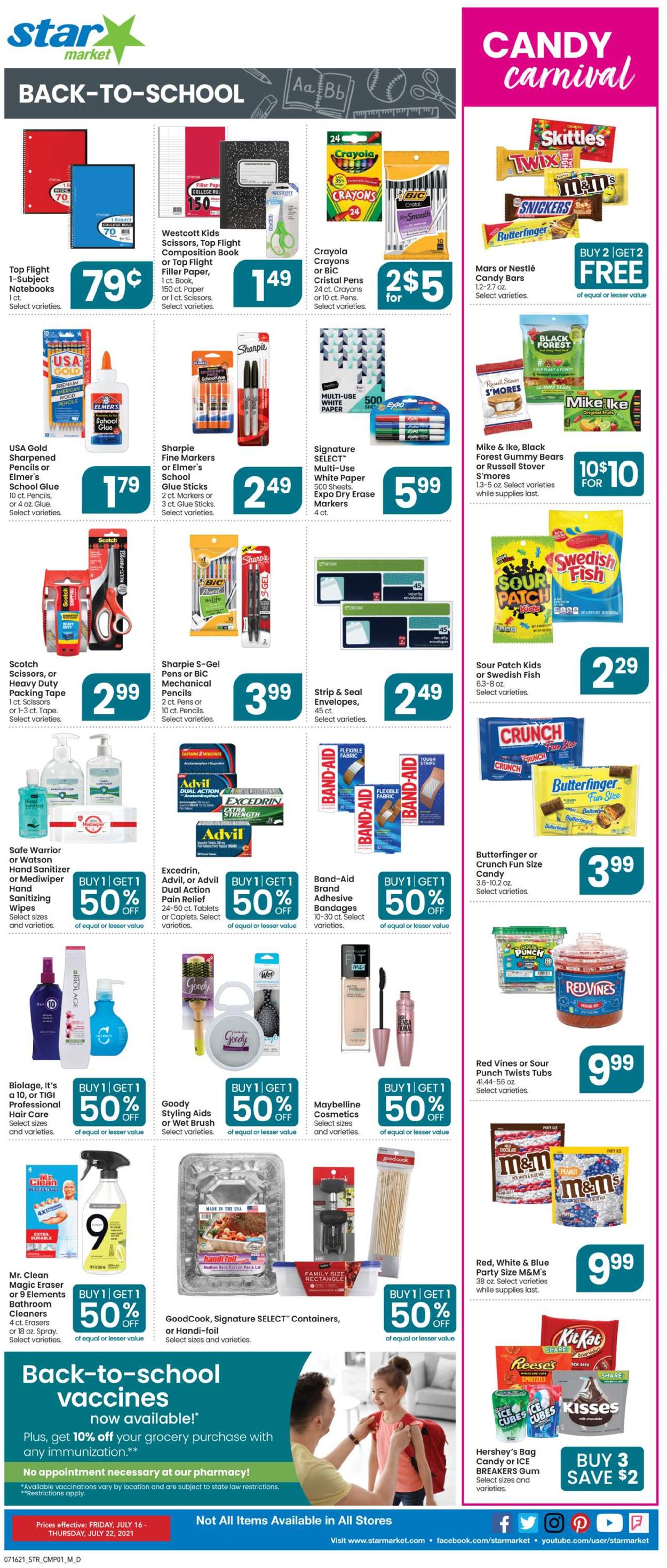 Star Market Ad from 07/16/2021