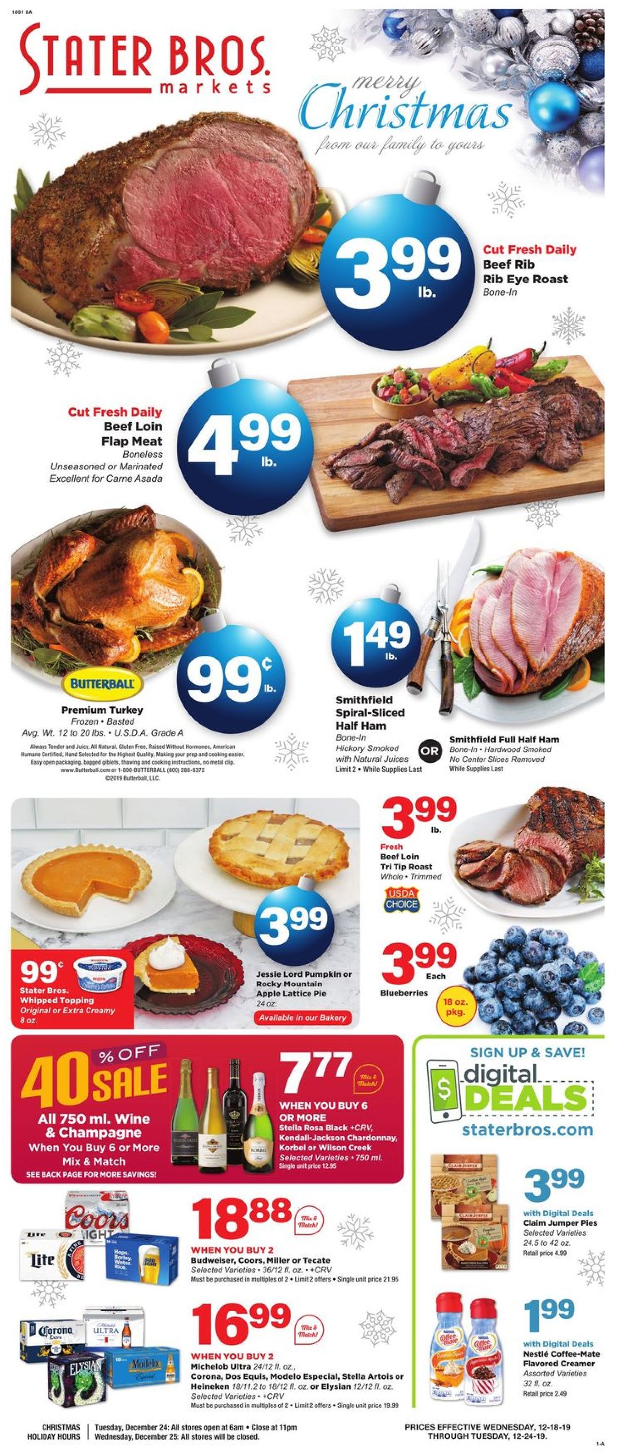 Stater Bros. Ad from 12/18/2019