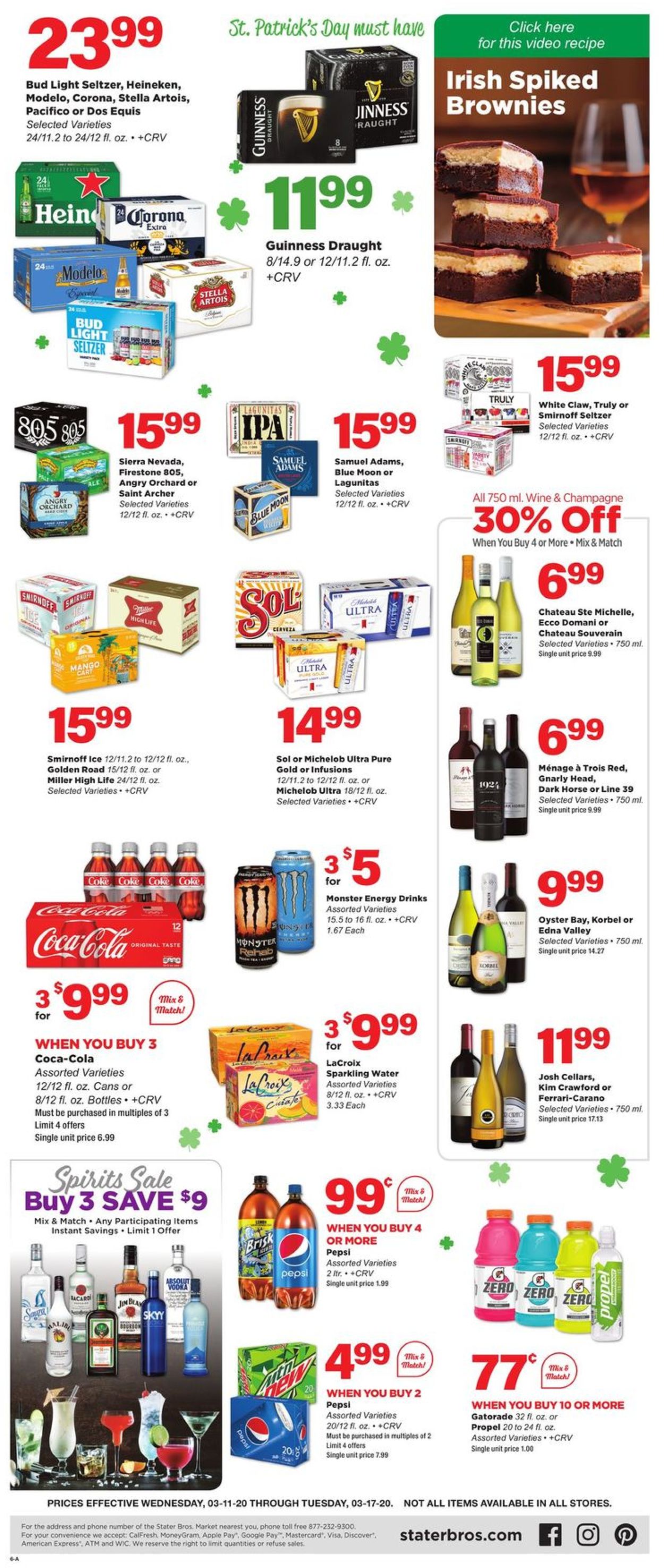 Stater Bros. Ad from 03/11/2020