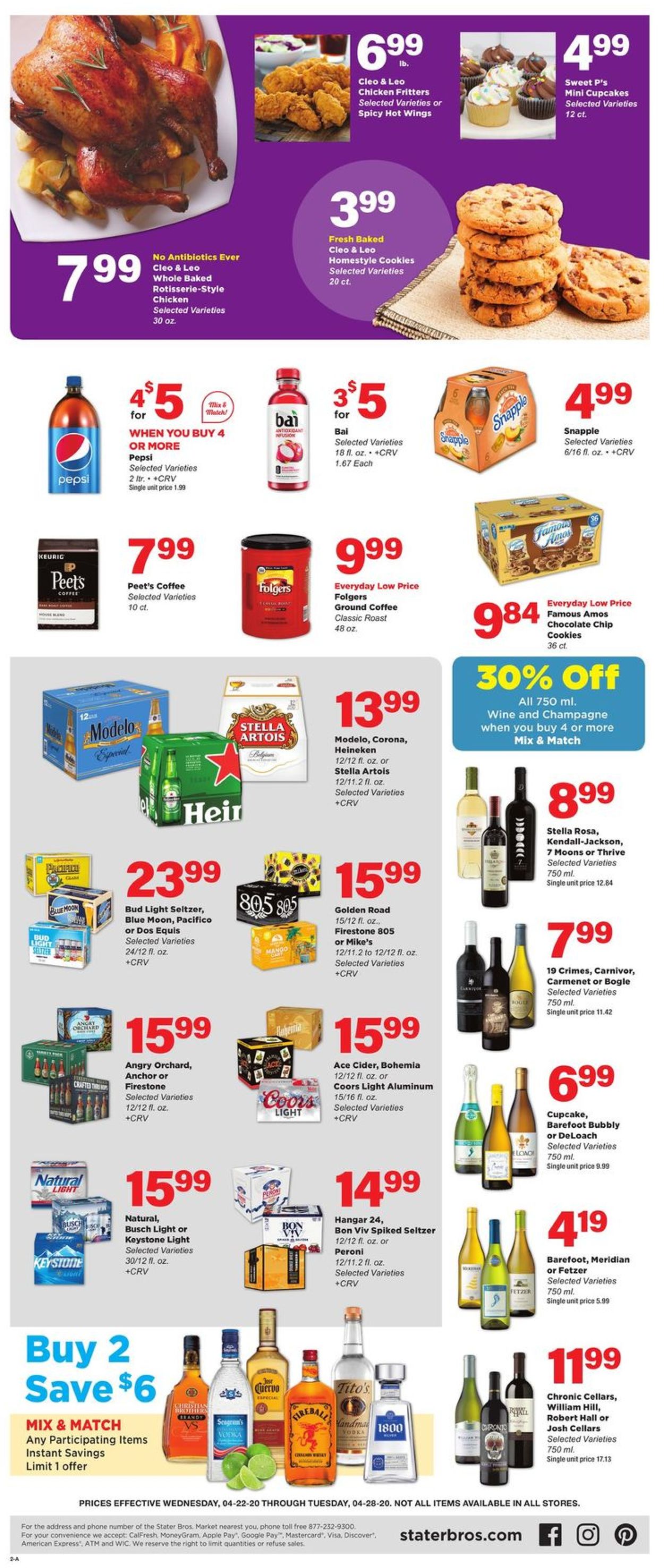 Stater Bros. Ad from 04/22/2020
