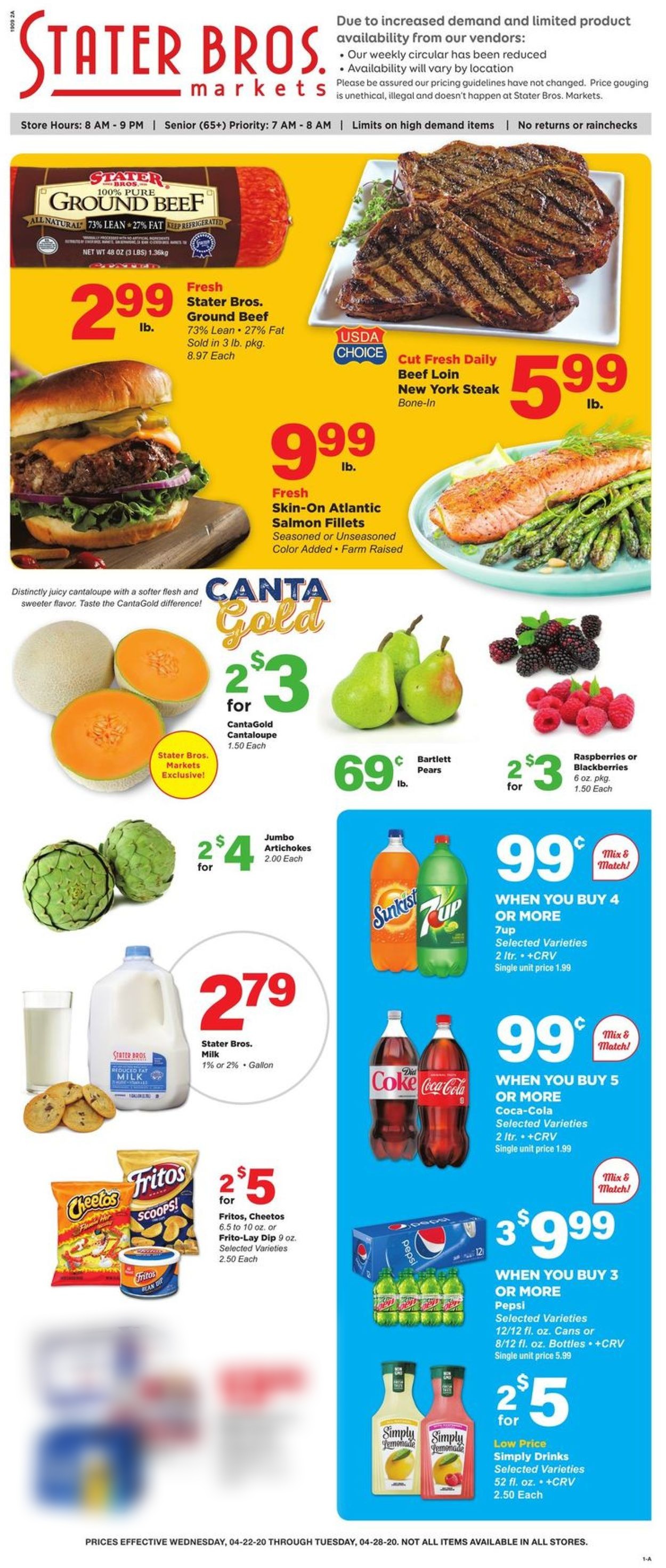 Stater Bros. Ad from 04/22/2020
