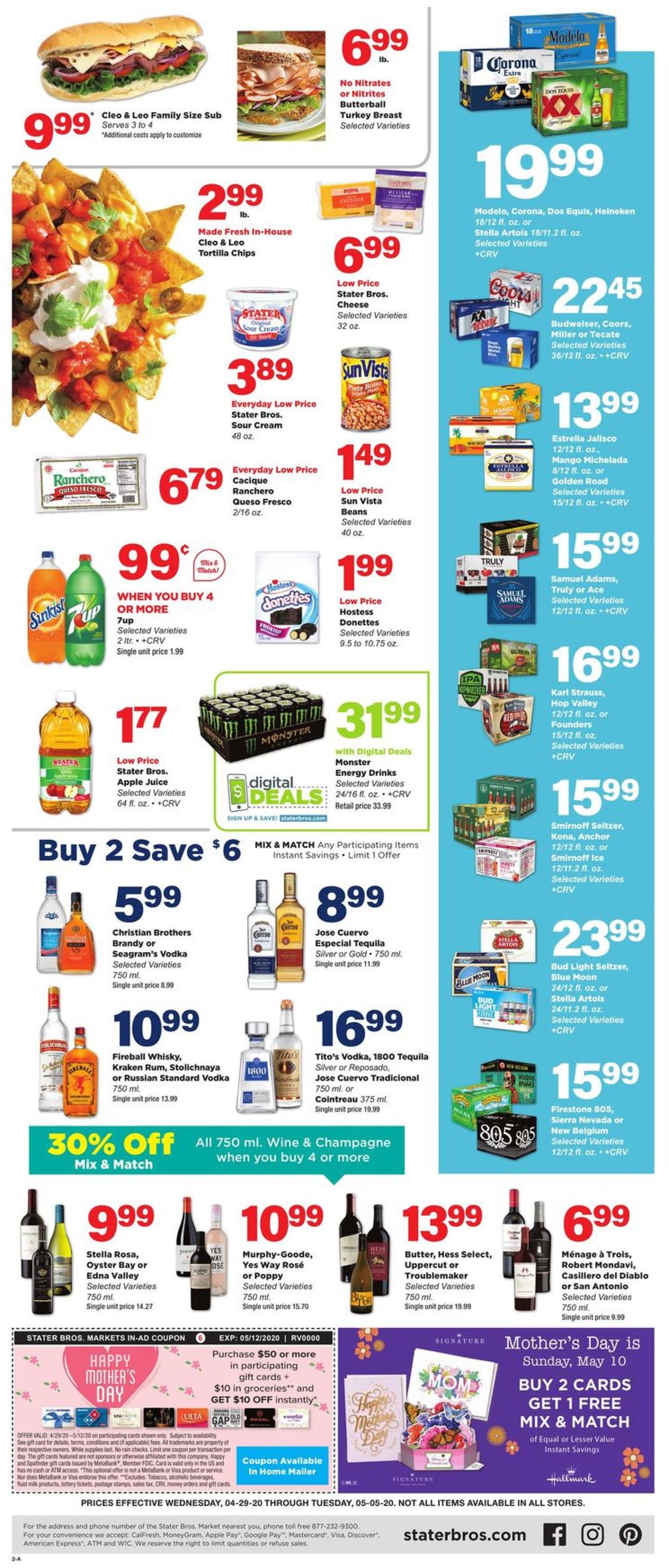 Stater Bros. Ad from 04/29/2020