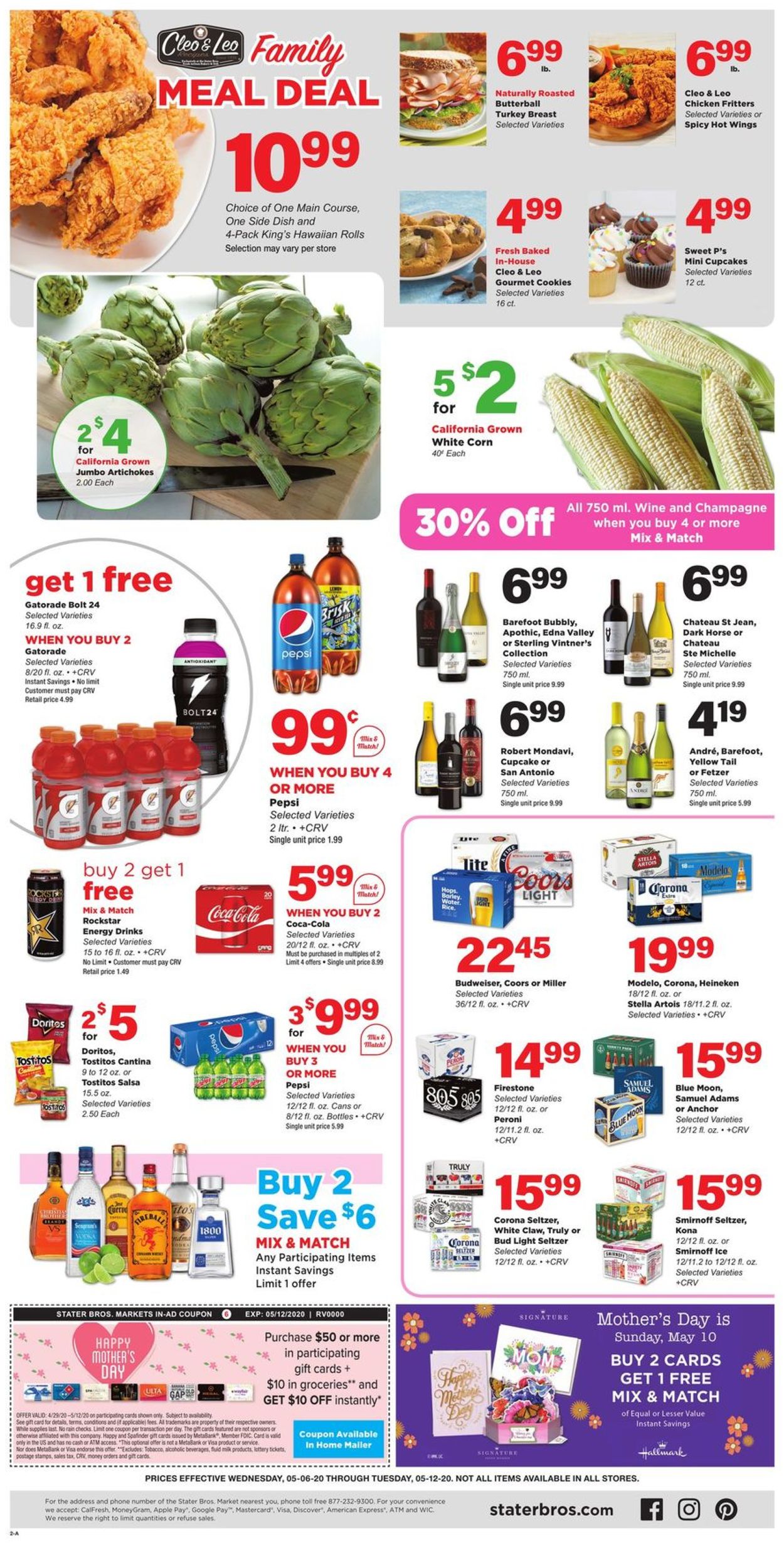 Stater Bros. Ad from 05/06/2020