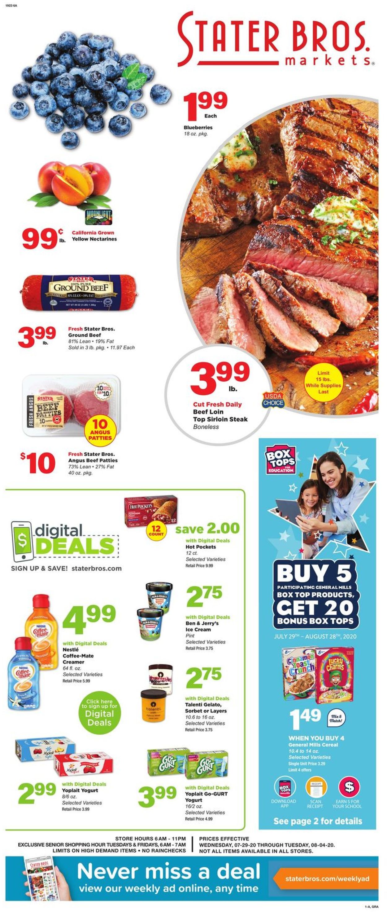 Stater Bros. Ad from 07/29/2020