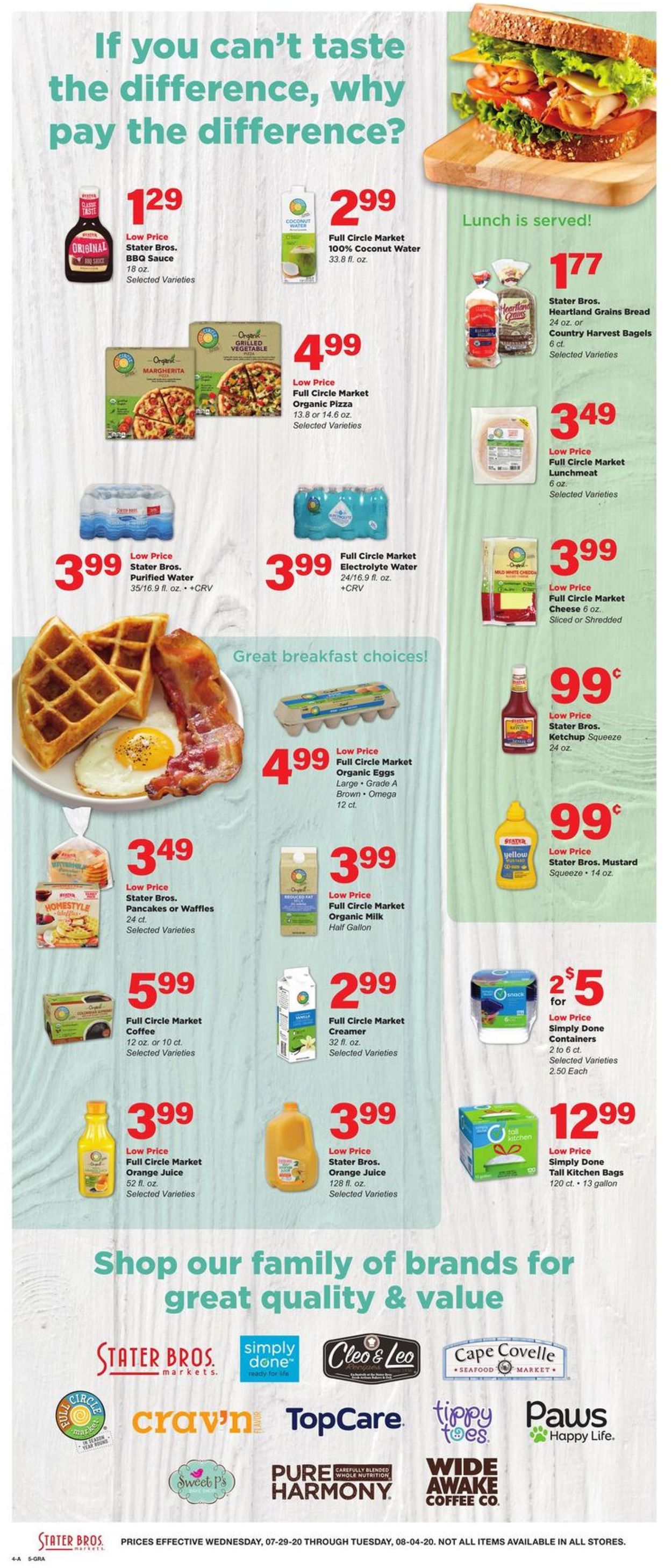 Stater Bros. Ad from 07/29/2020