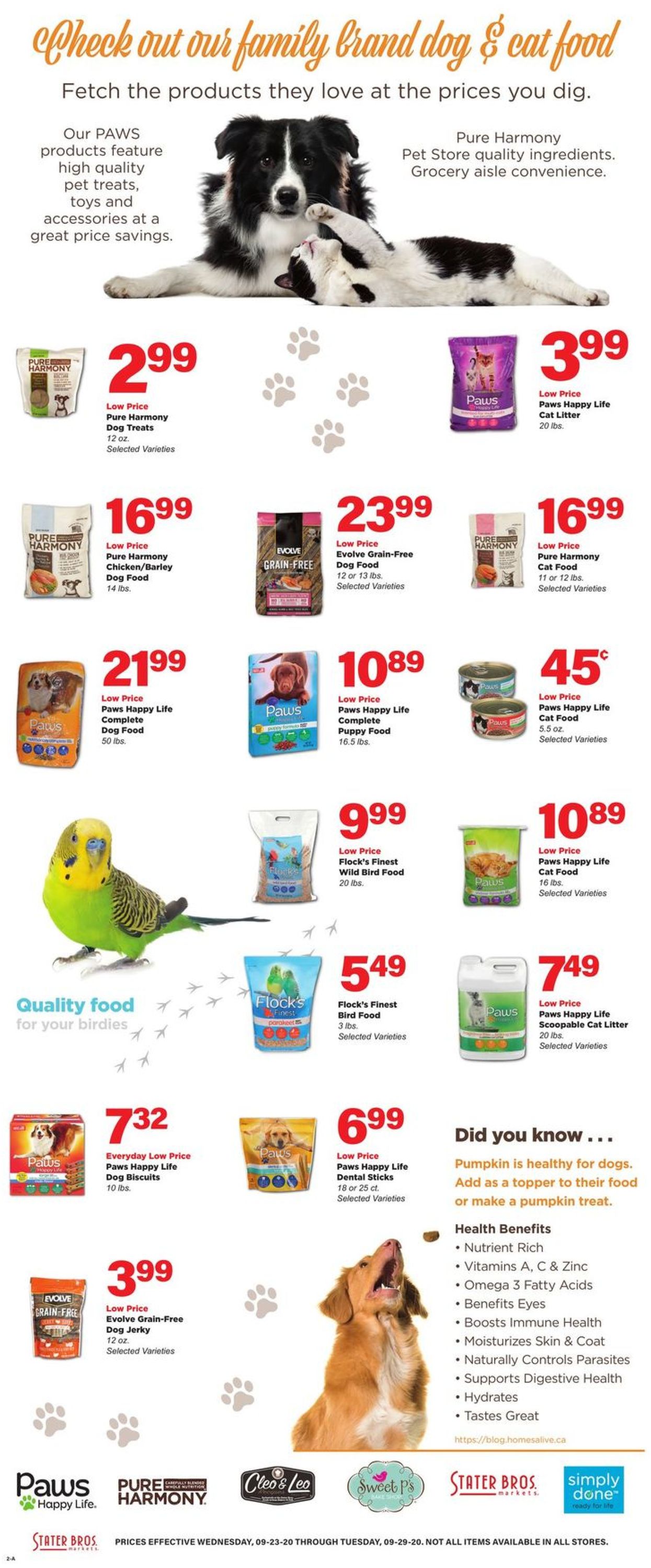 Stater Bros. Ad from 09/23/2020