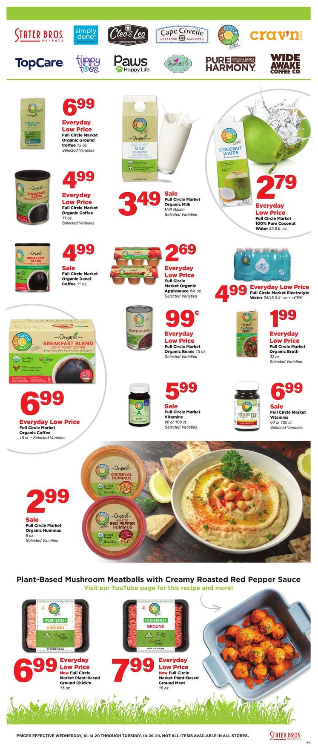 Stater Bros. Ad from 10/14/2020