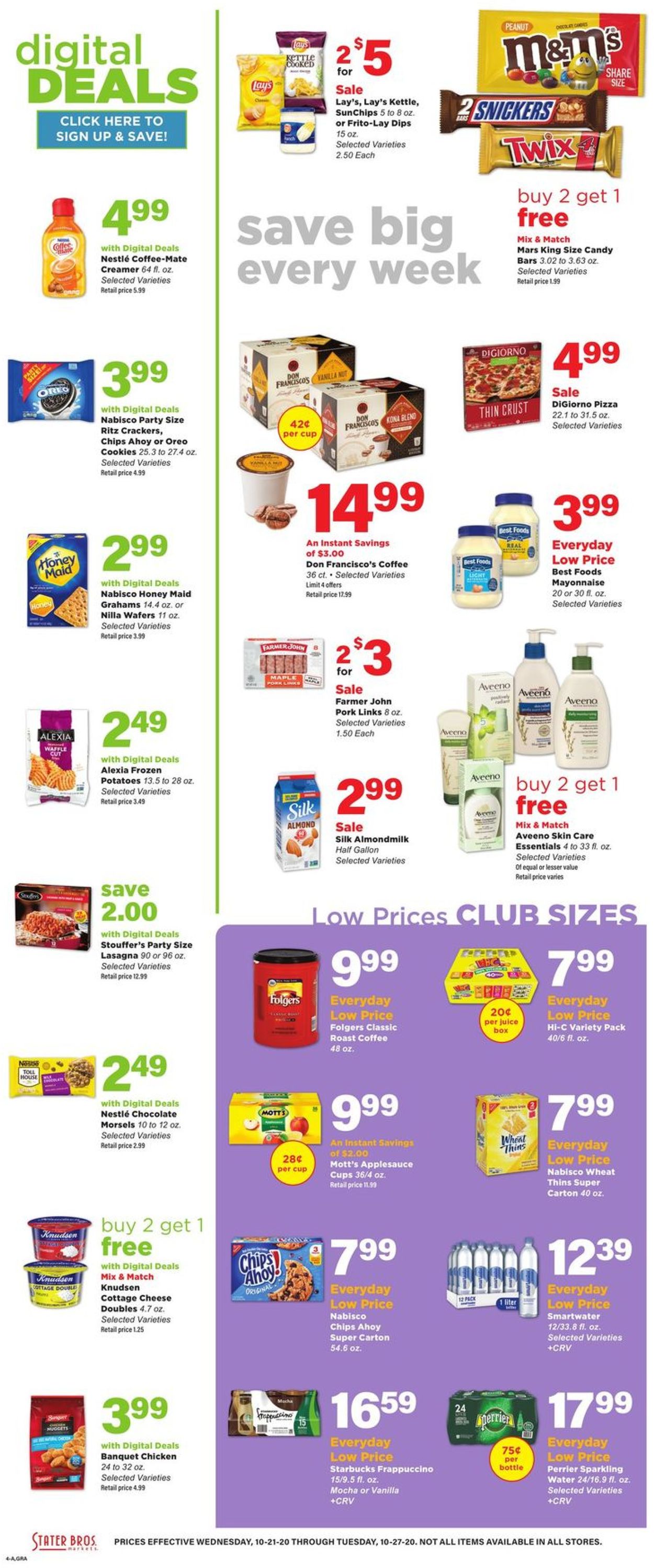 Stater Bros. Ad from 10/21/2020