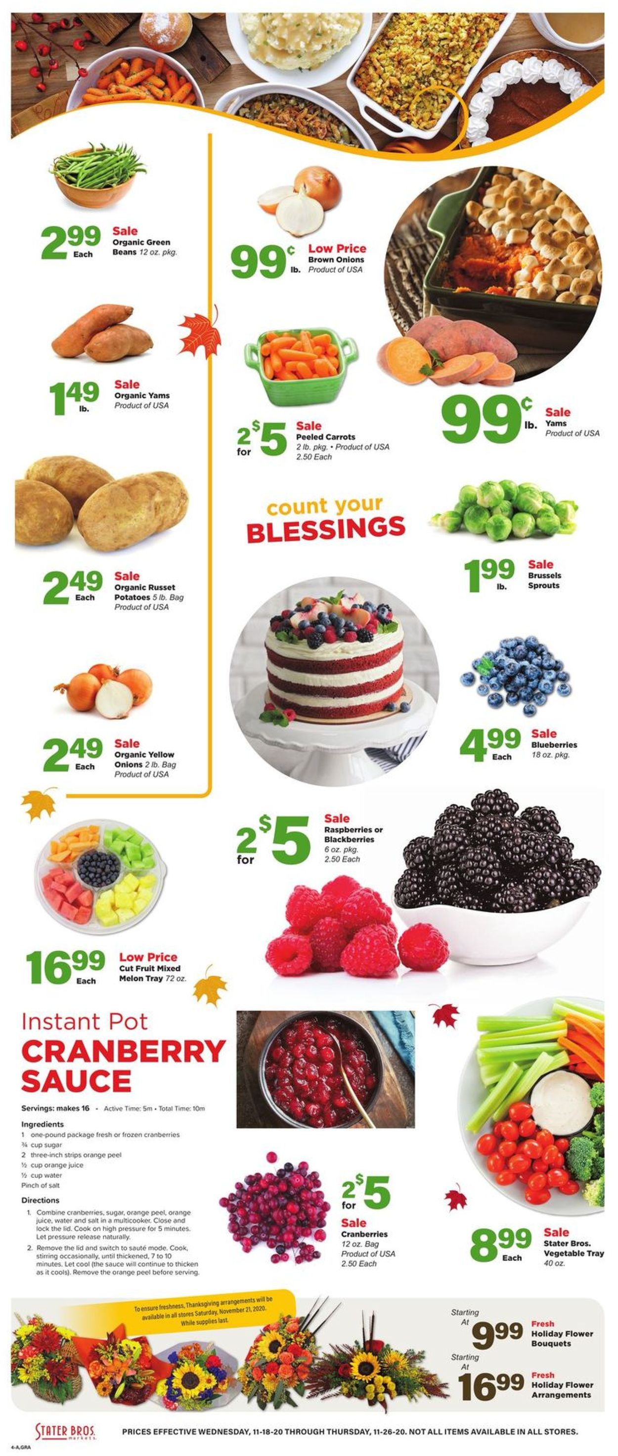 Stater Bros. Ad from 11/18/2020