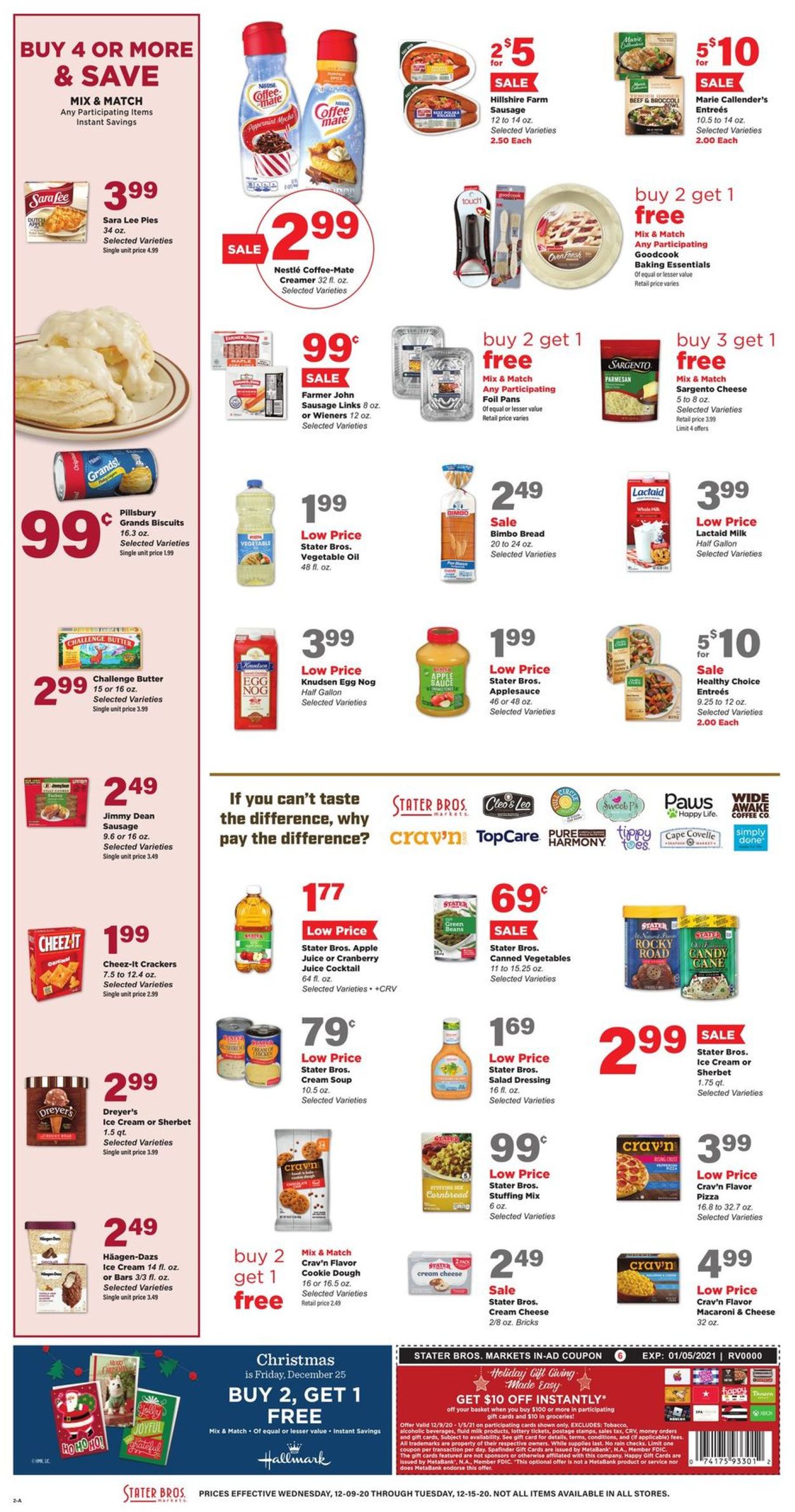 Stater Bros. Ad from 12/09/2020