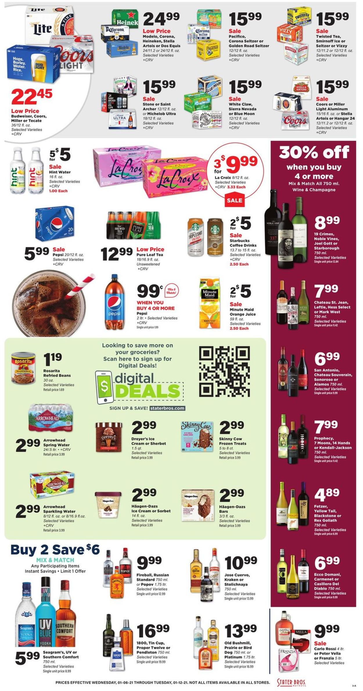 Stater Bros. Ad from 01/06/2021