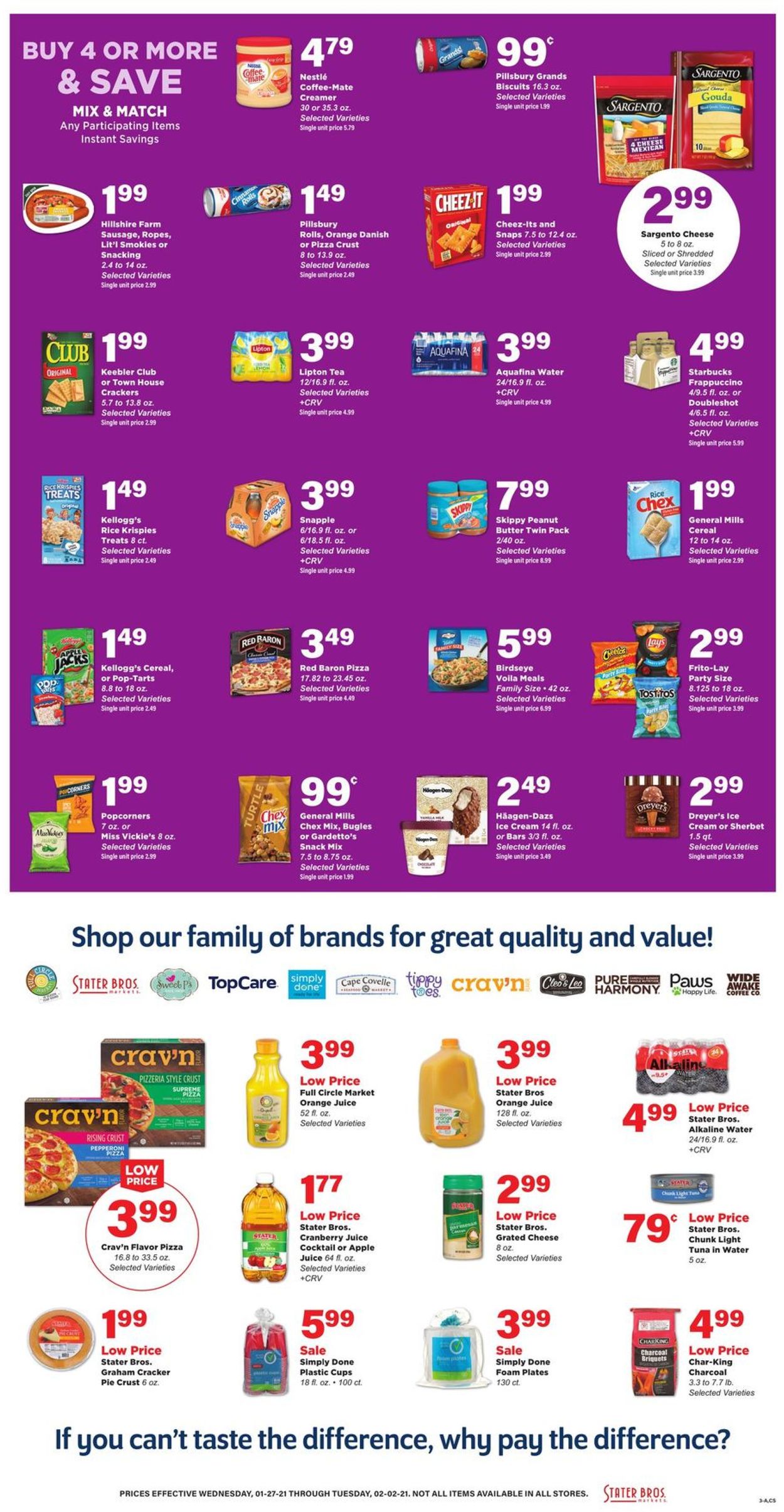 Stater Bros. Ad from 01/27/2021