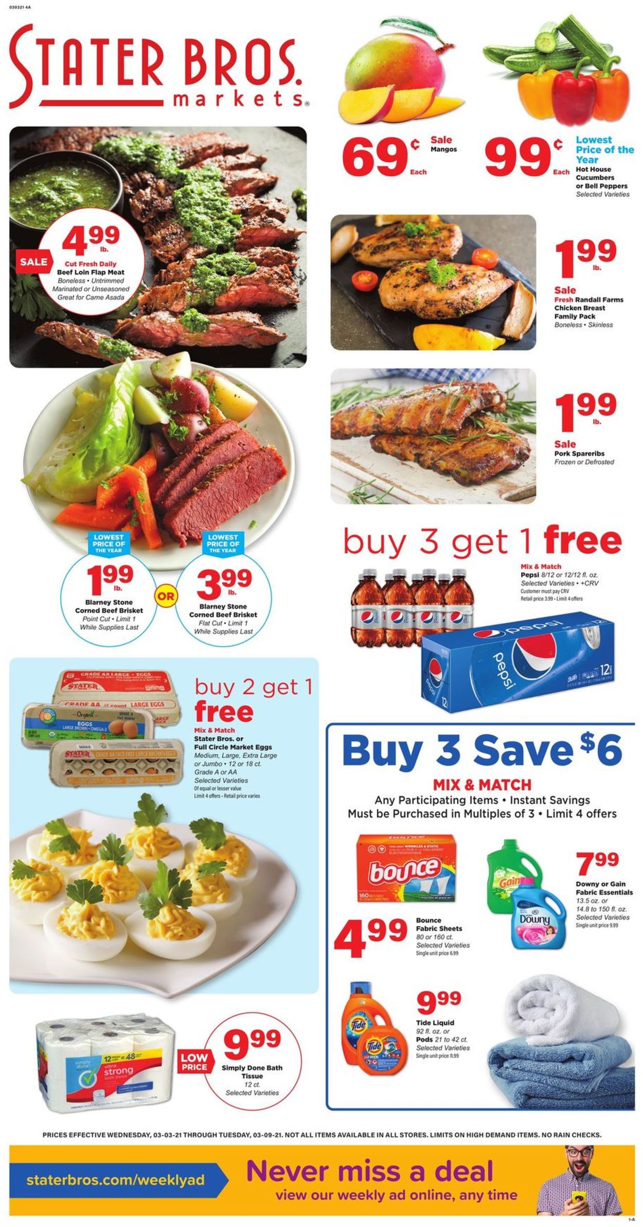 Stater Bros. Ad from 03/03/2021