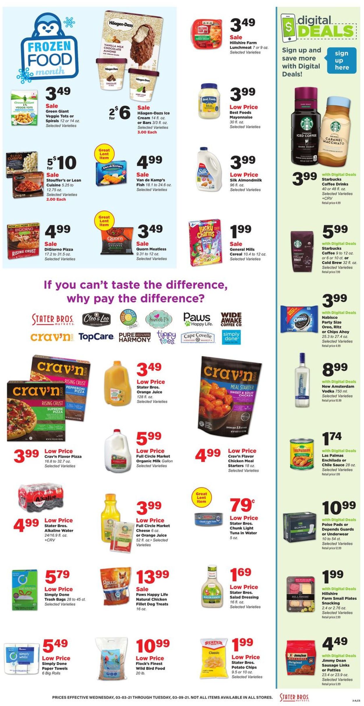Stater Bros. Ad from 03/03/2021