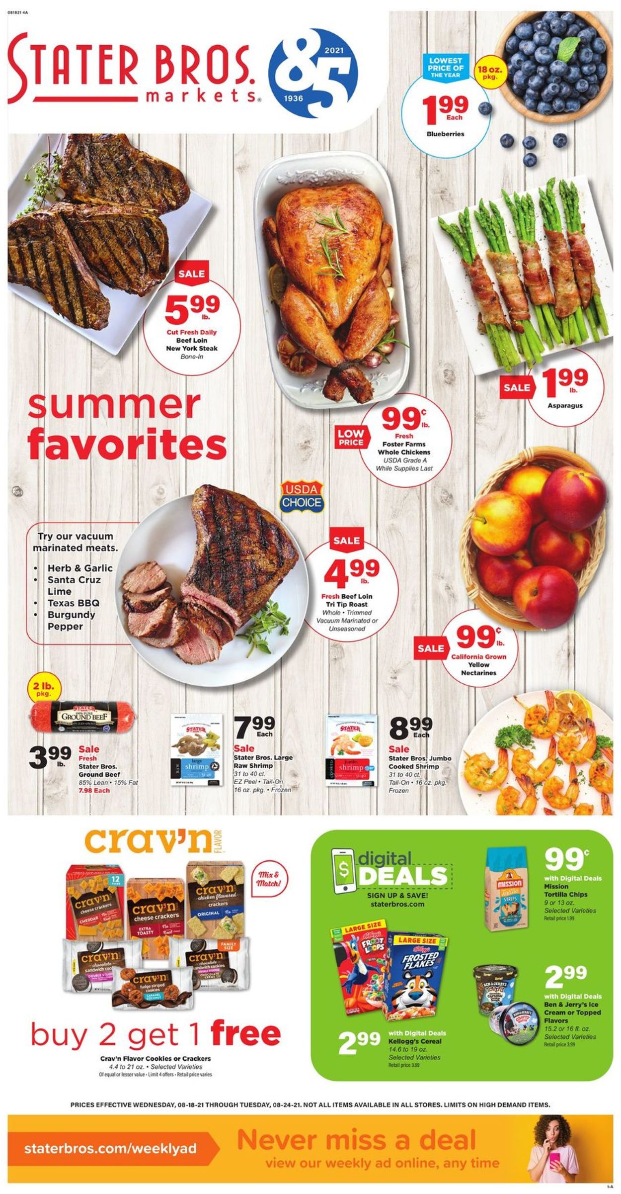Stater Bros. Ad from 08/18/2021