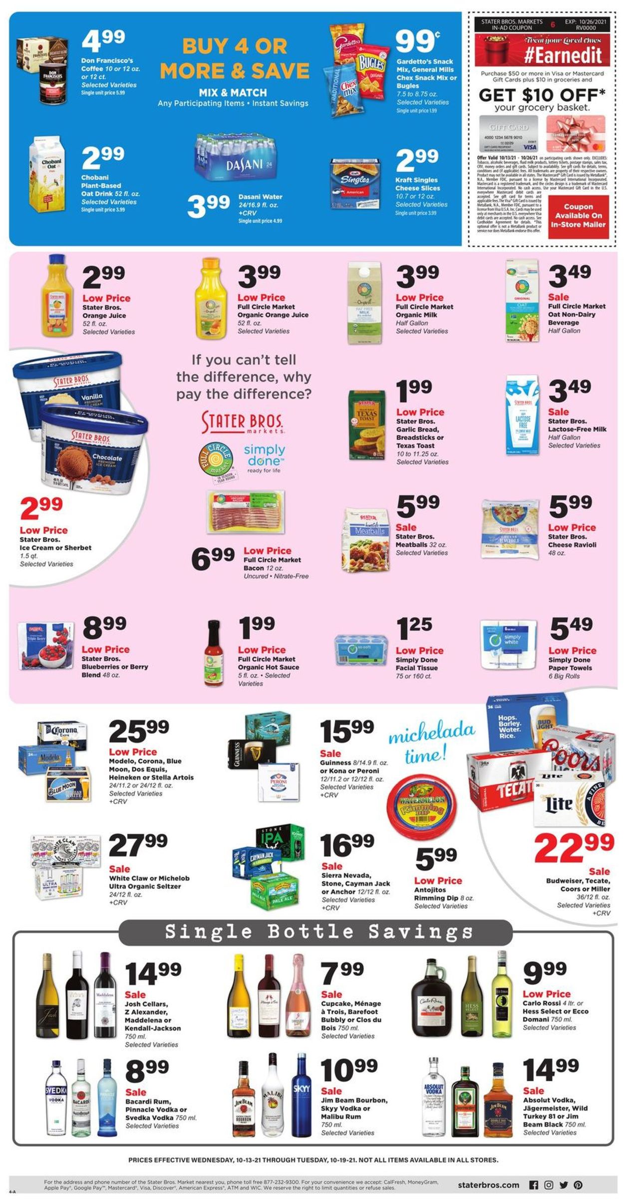 Stater Bros. Ad from 10/13/2021