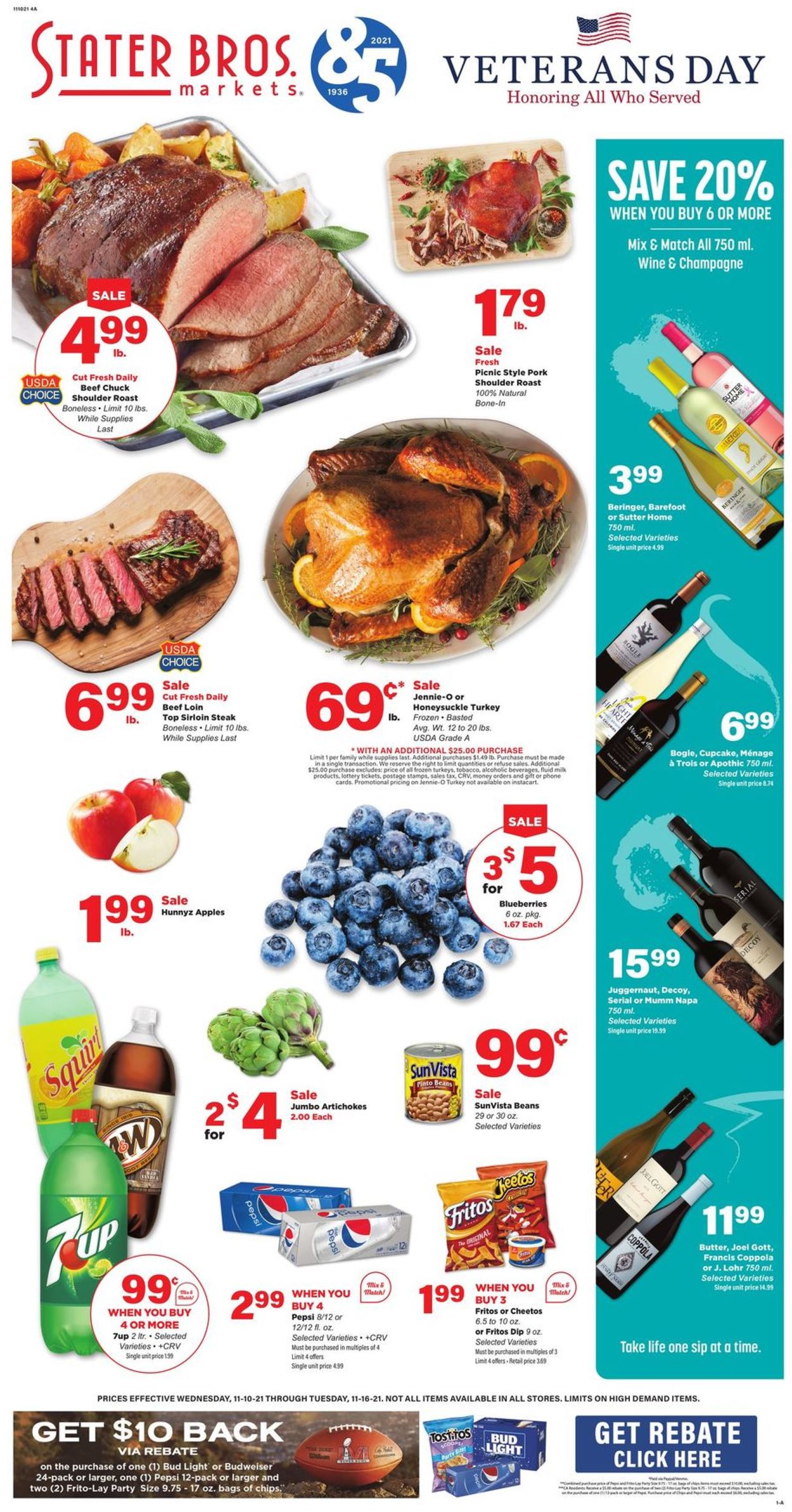 Stater Bros. Ad from 11/10/2021