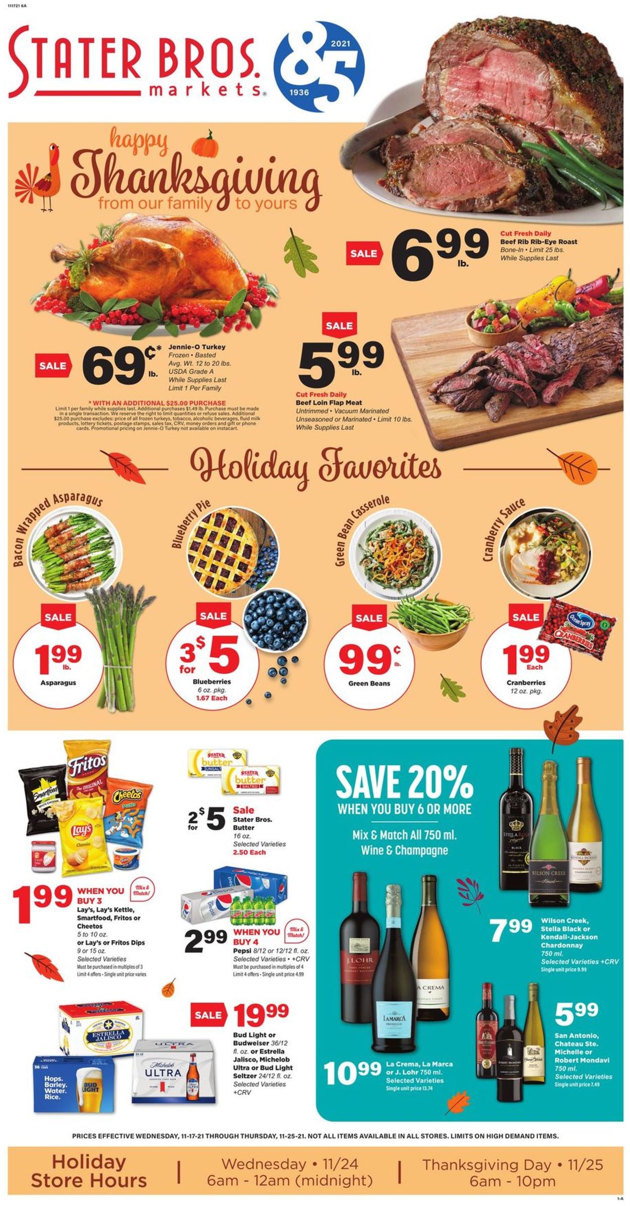 Stater Bros. Ad from 11/17/2021