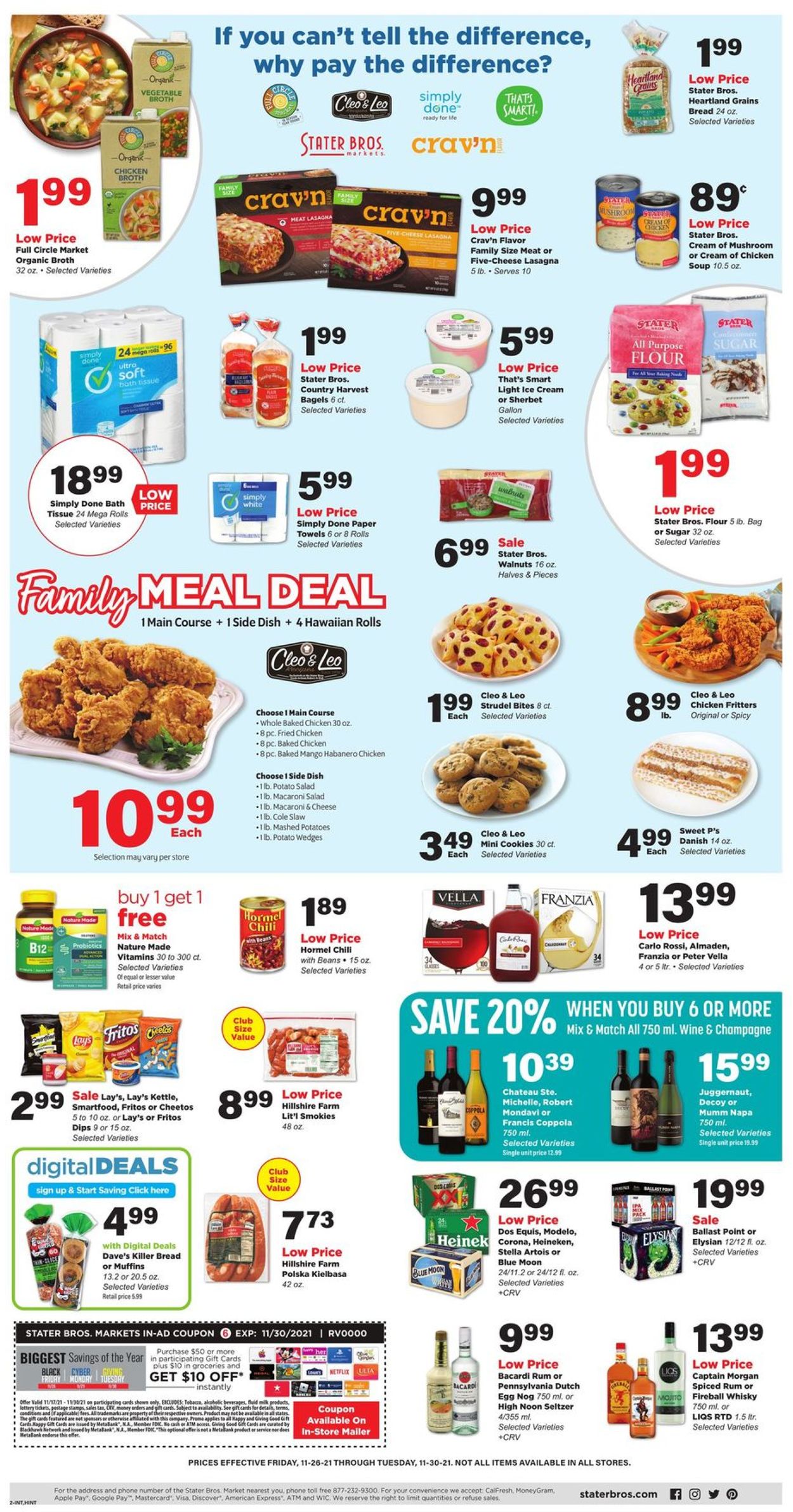 Stater Bros. Ad from 11/26/2021