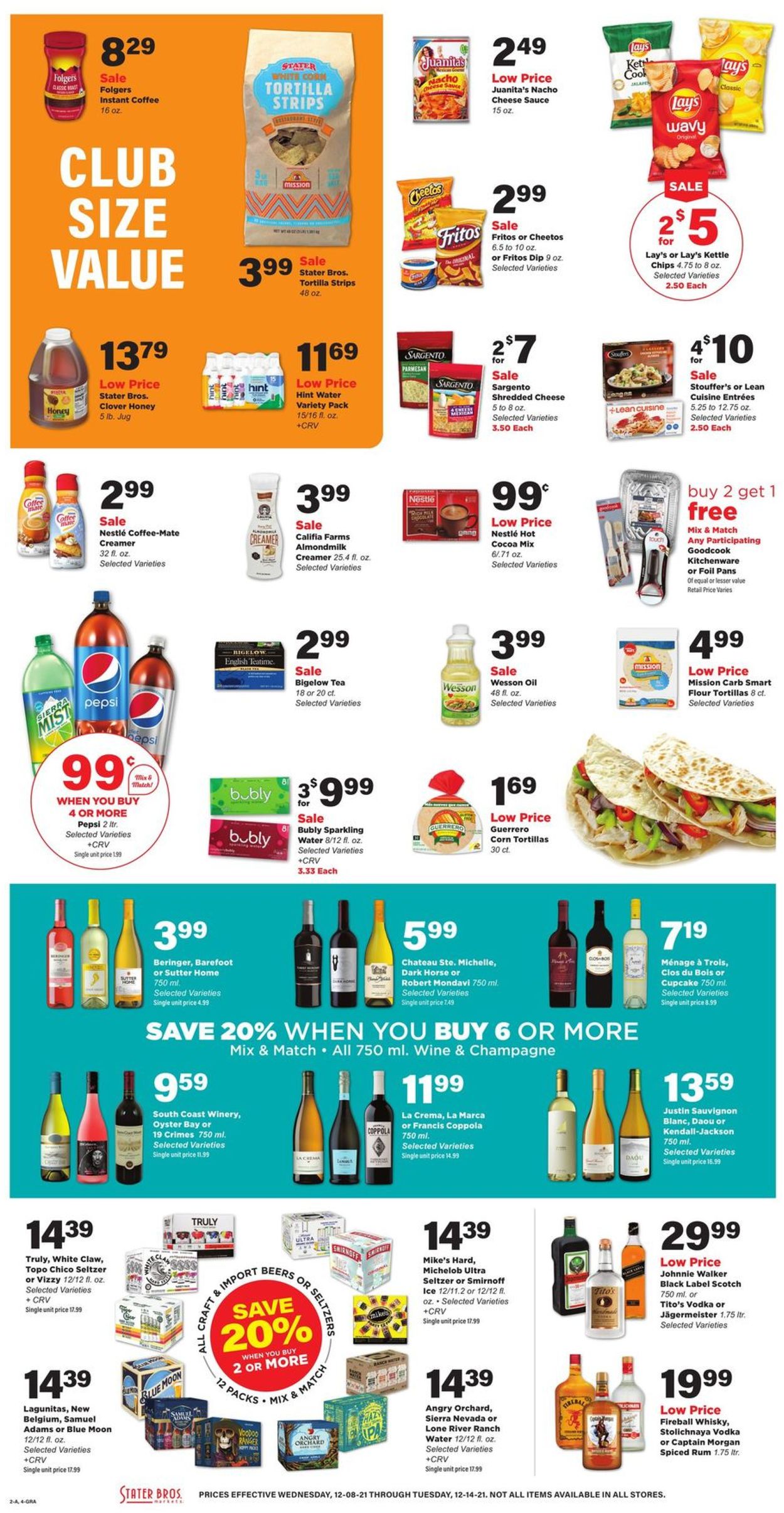 Stater Bros. Ad from 12/08/2021