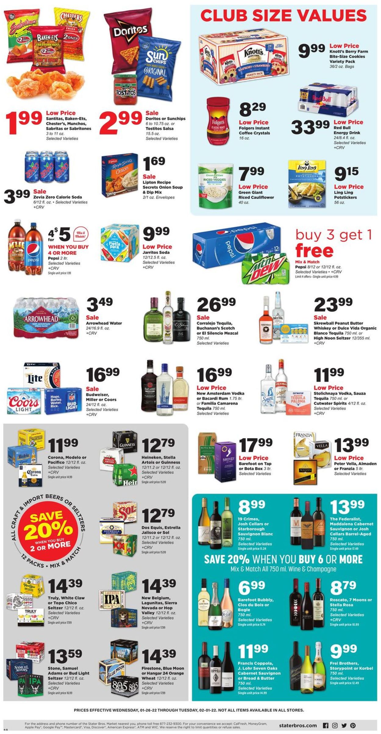 Stater Bros. Ad from 01/26/2022
