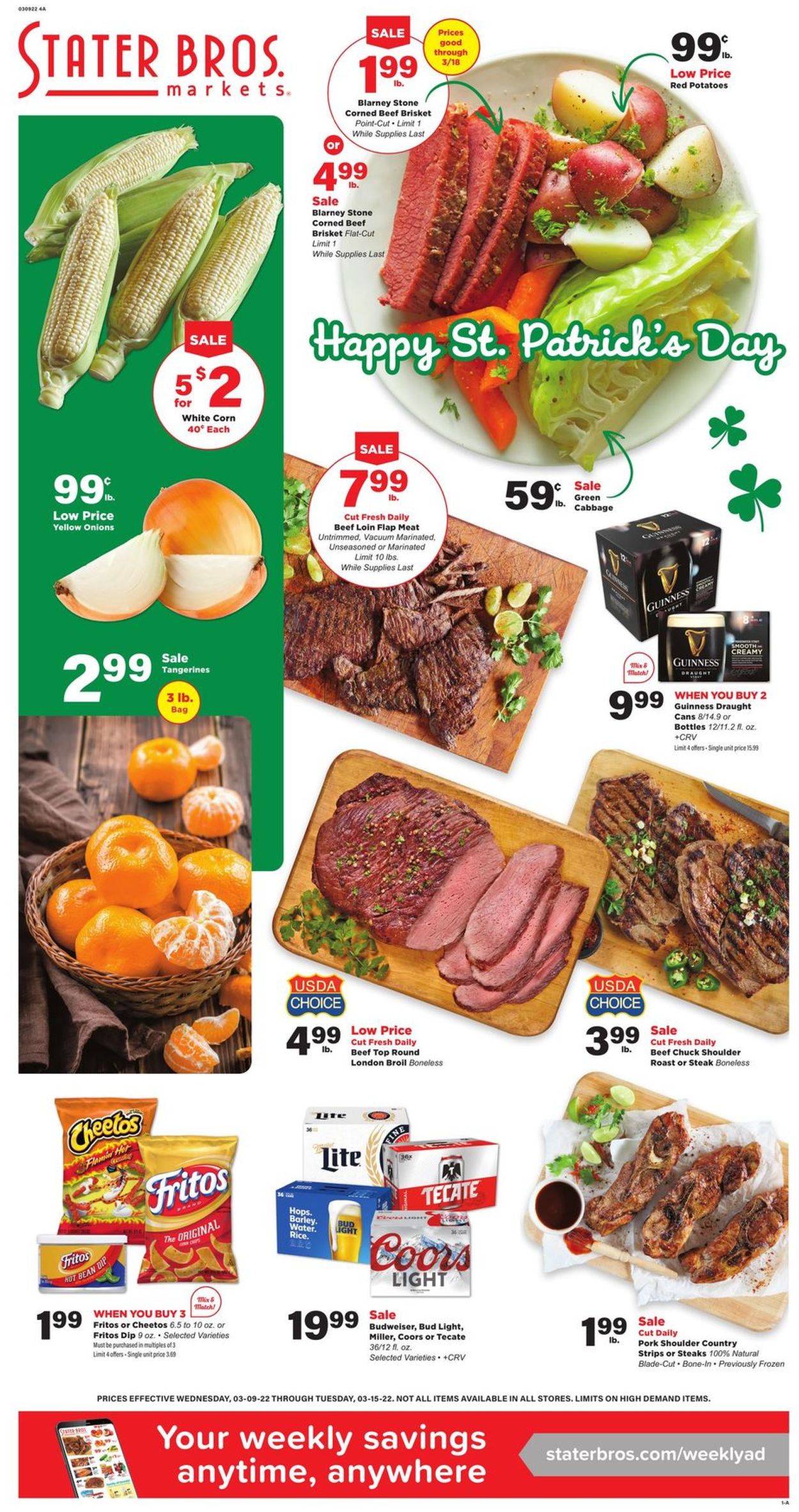 Stater Bros. Ad from 03/09/2022