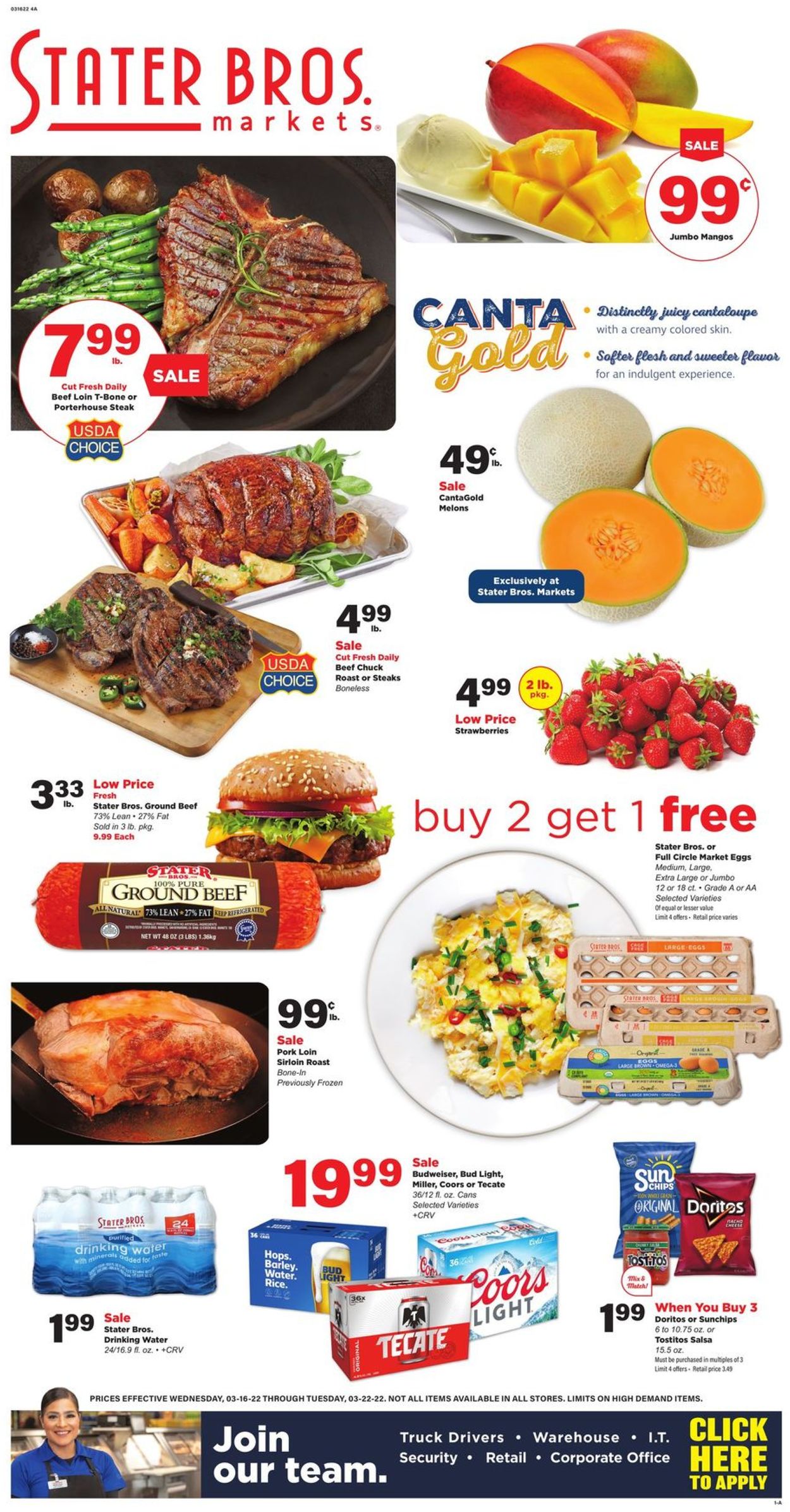 Stater Bros. Ad from 03/16/2022