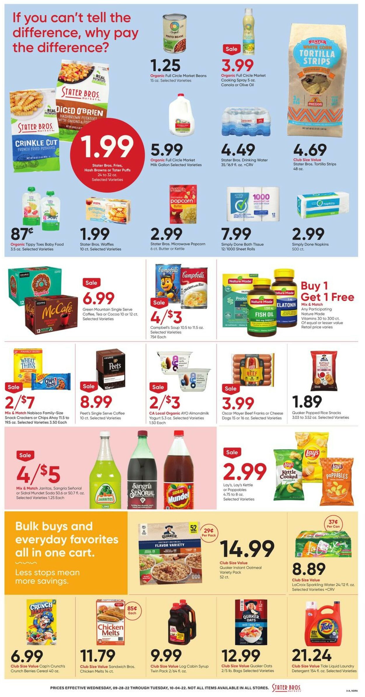 Stater Bros. Ad from 09/28/2022