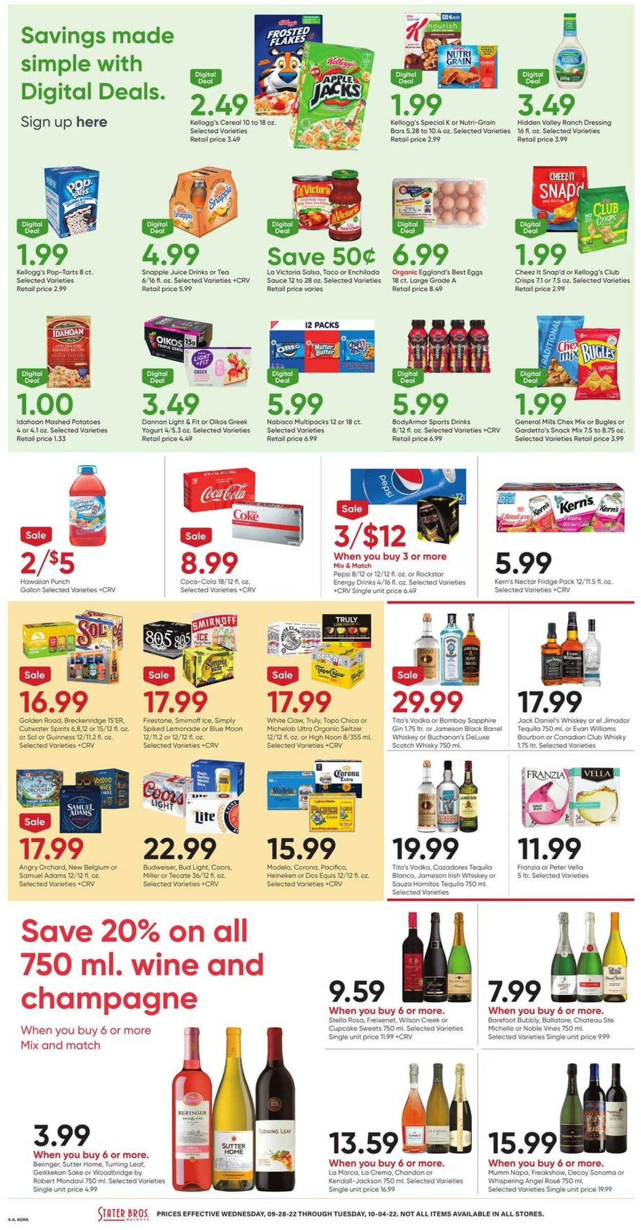 Stater Bros. Ad from 09/28/2022
