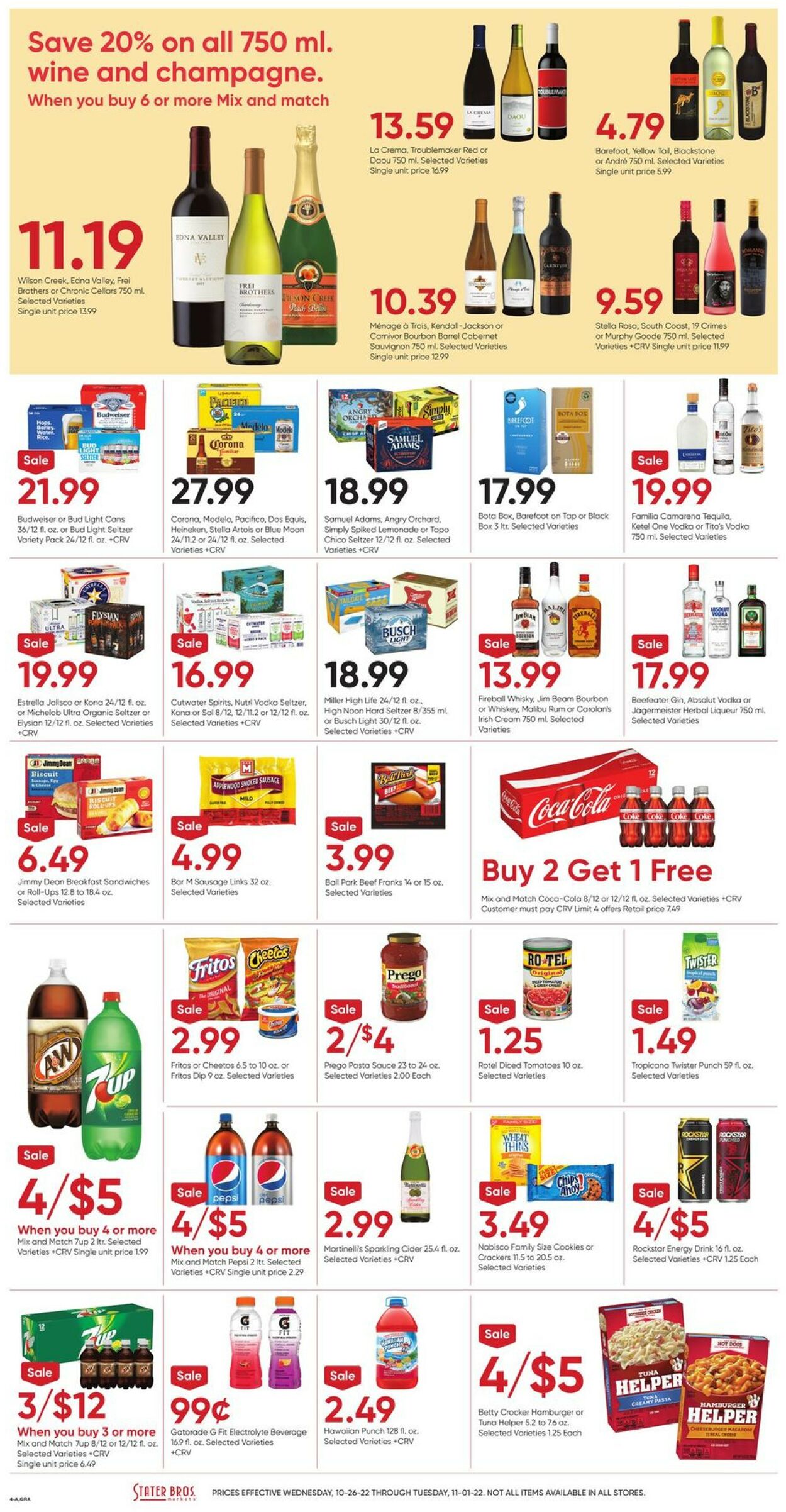 Stater Bros. Ad from 10/26/2022