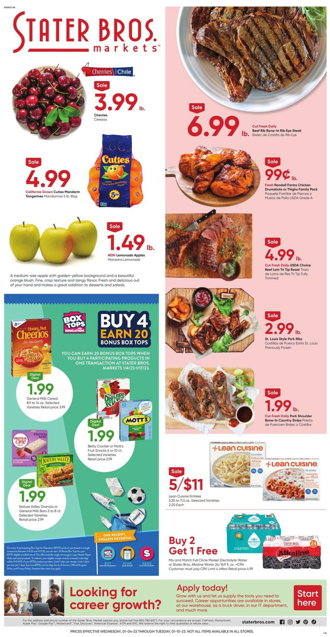 Stater Bros. Ad from 01/04/2023