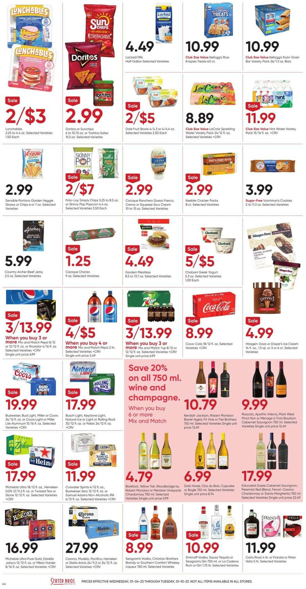 Stater Bros. Ad from 01/04/2023