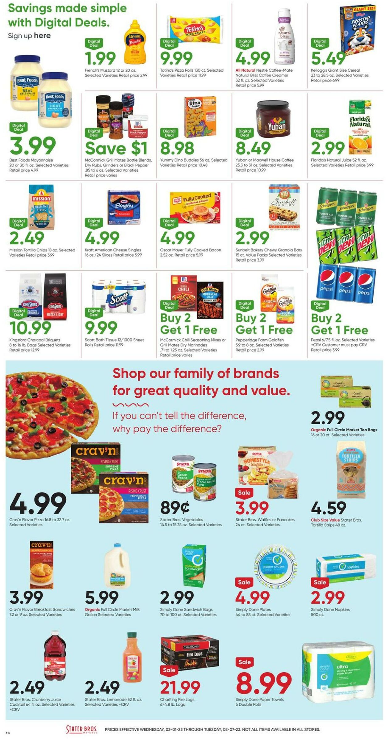 Stater Bros. Ad from 02/01/2023