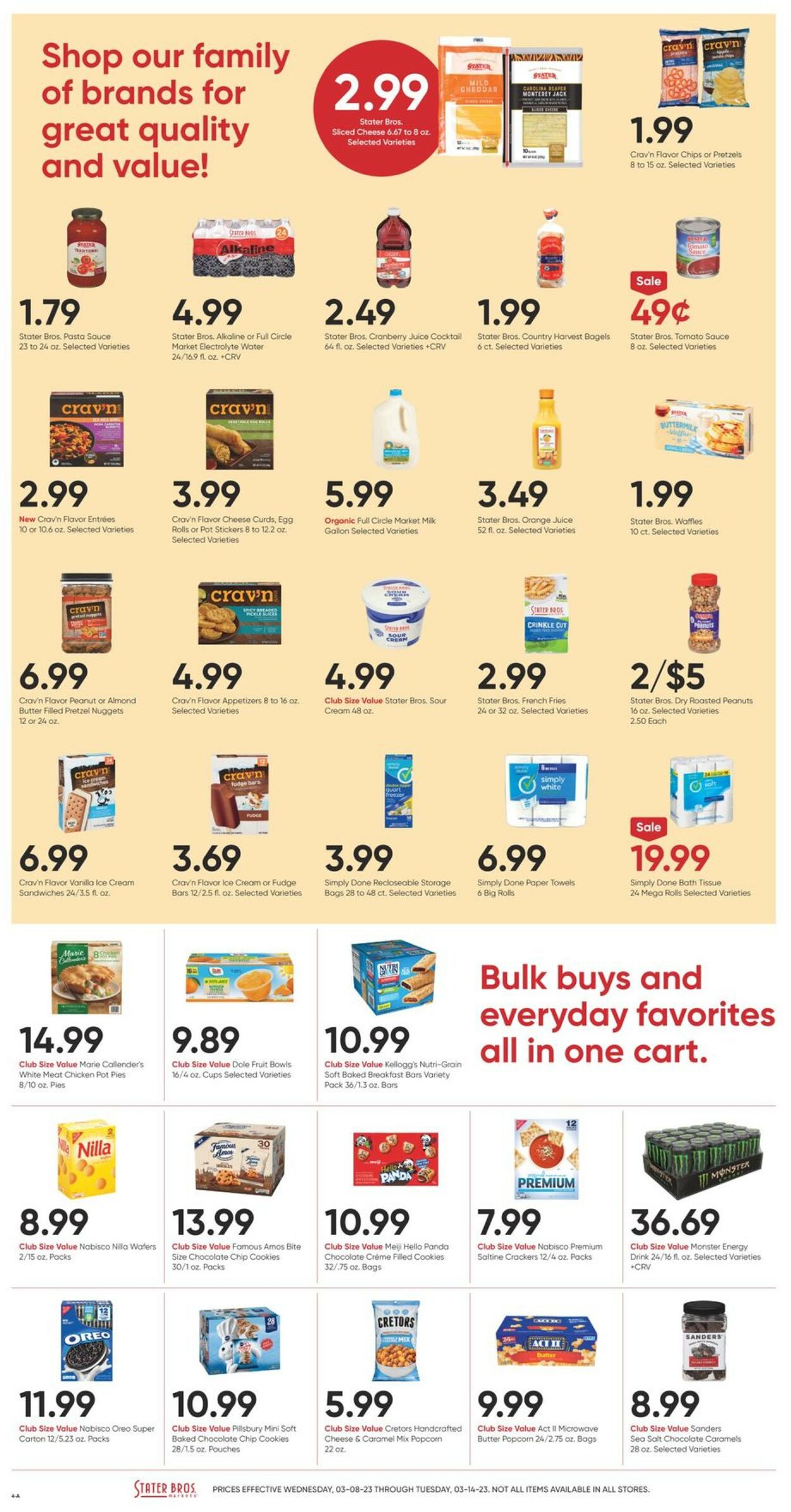 Stater Bros. Ad from 03/08/2023