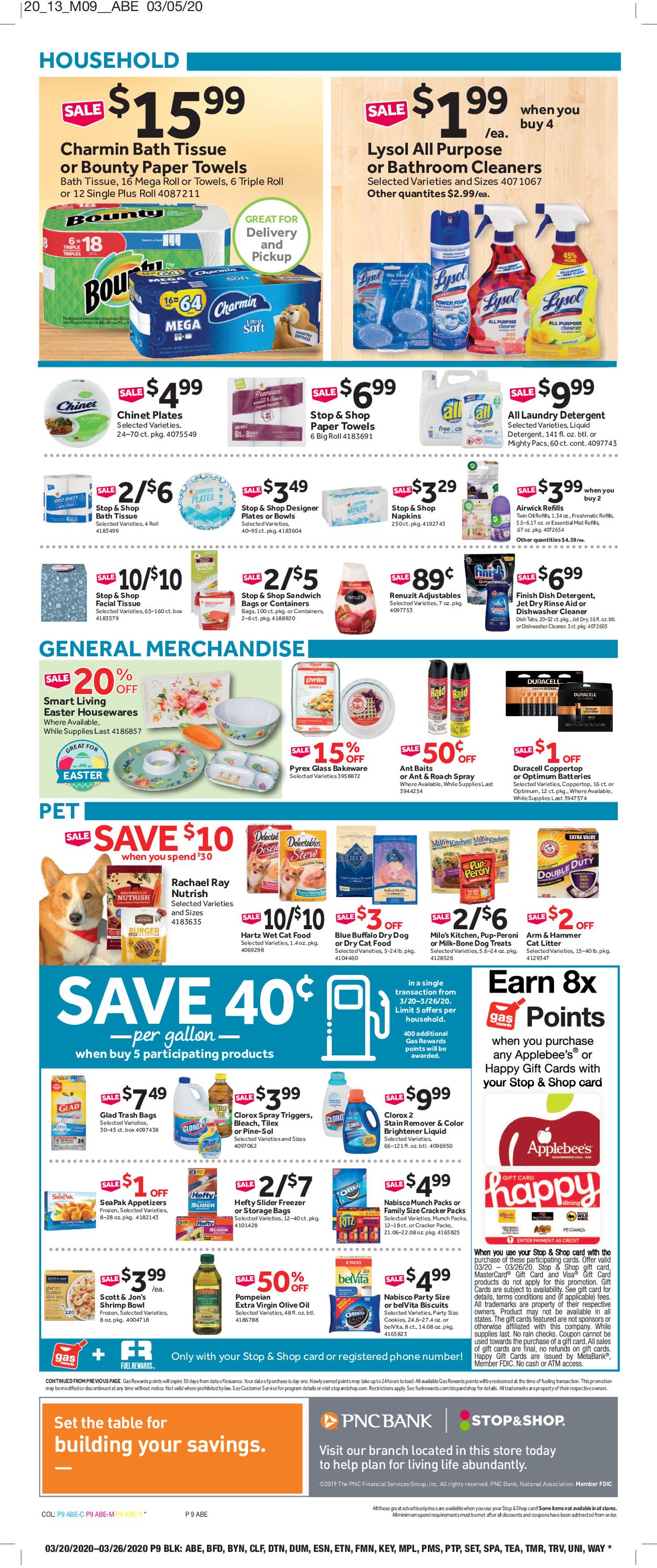 Stop and Shop Ad from 03/20/2020