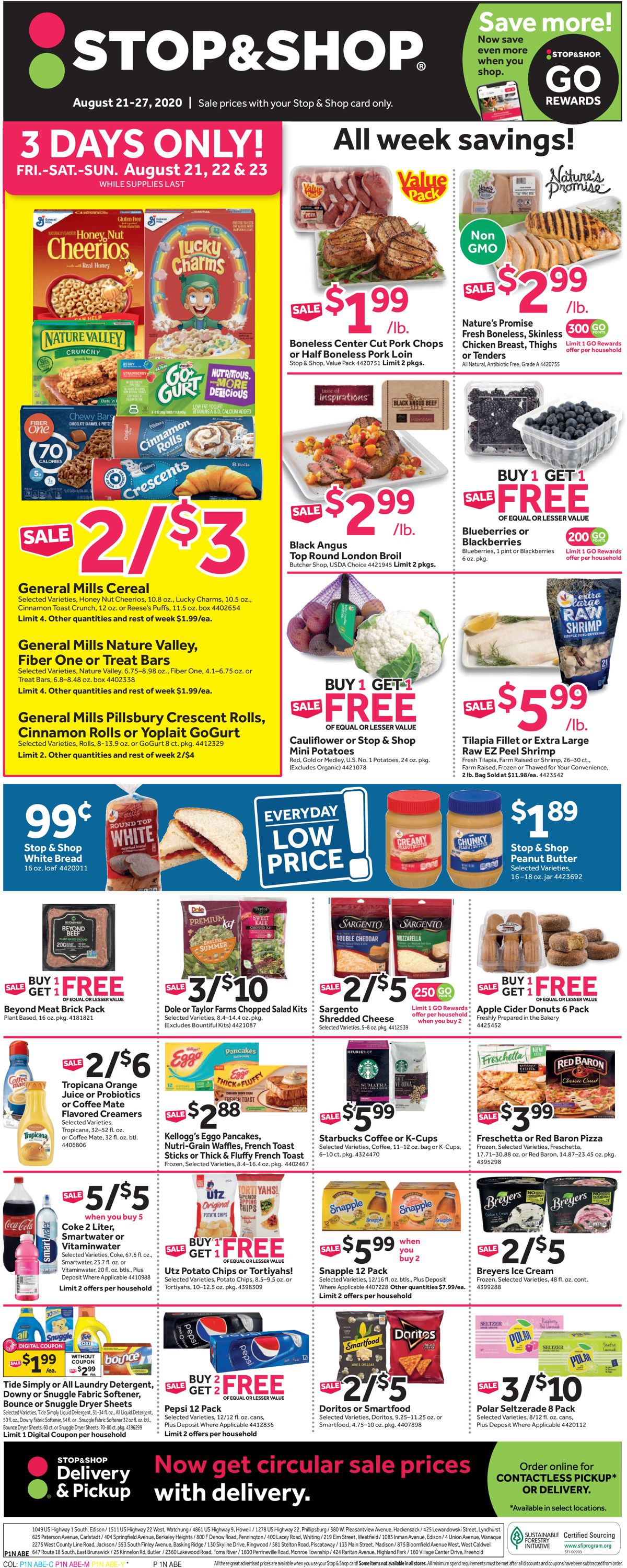 Stop and Shop Ad from 08/21/2020