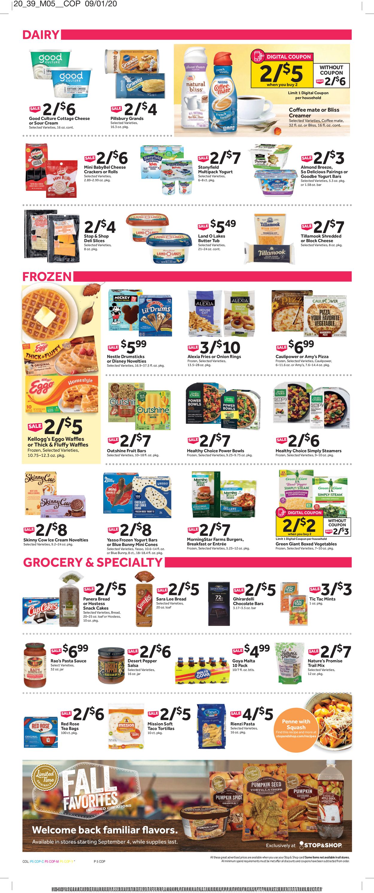 Stop and Shop Ad from 09/18/2020