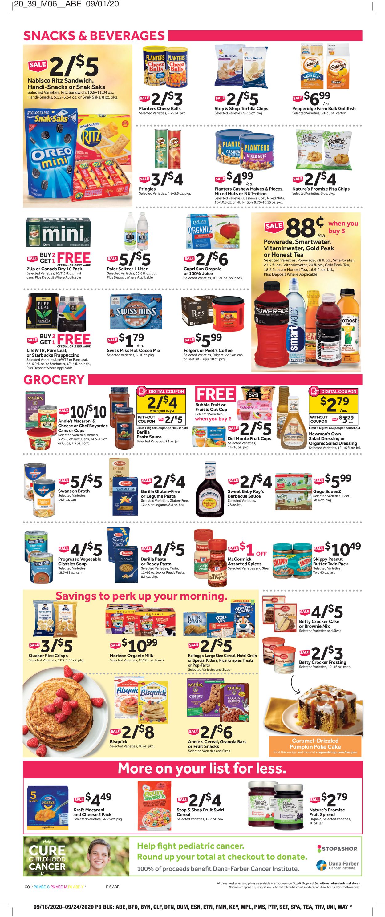 Stop and Shop Ad from 09/18/2020