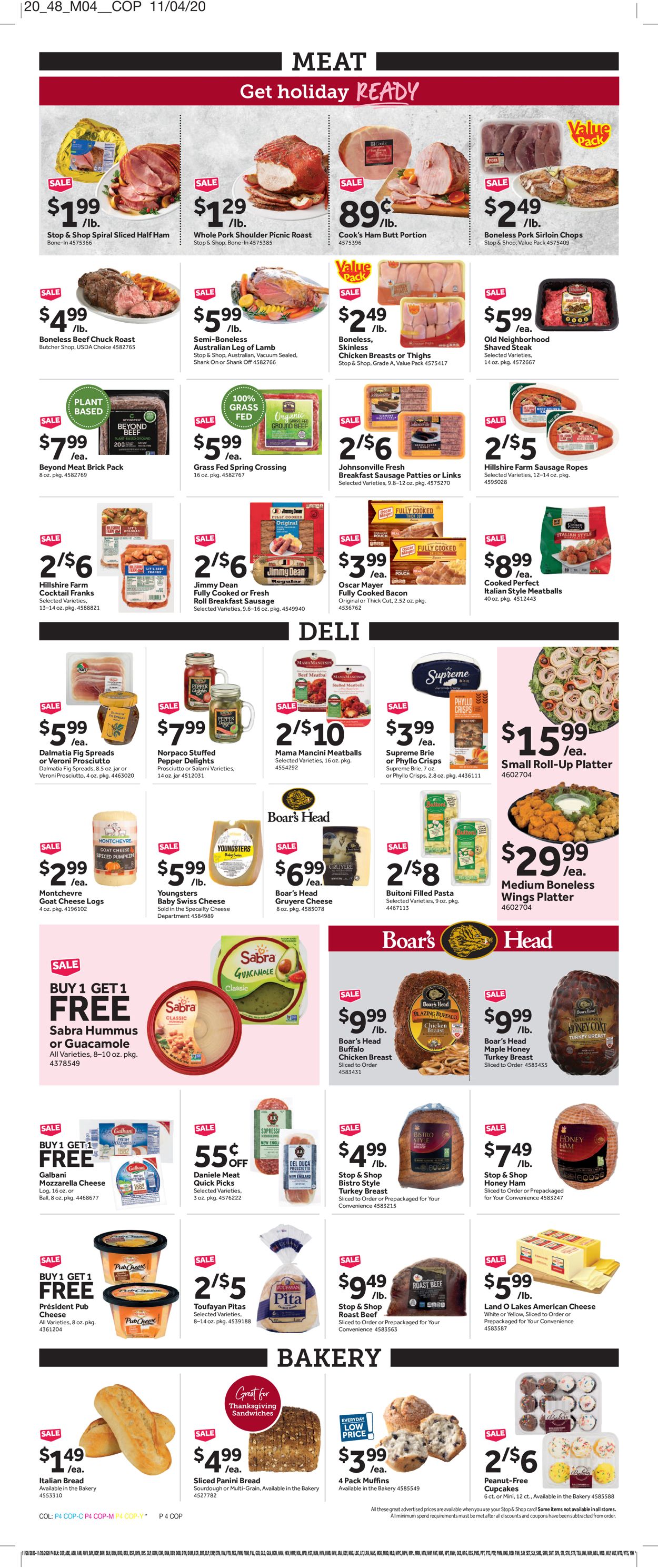 Stop and Shop Ad from 11/20/2020