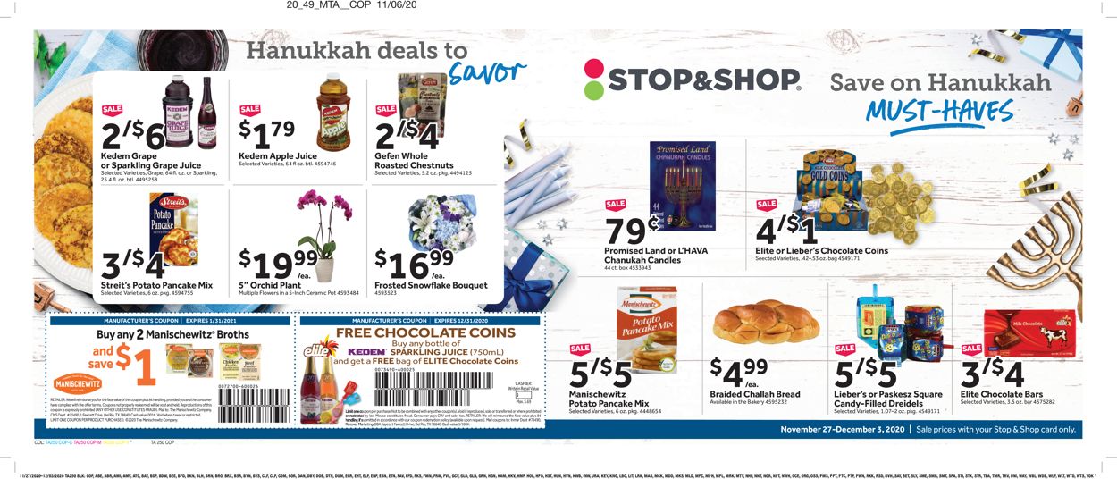 Stop and Shop Ad from 11/27/2020