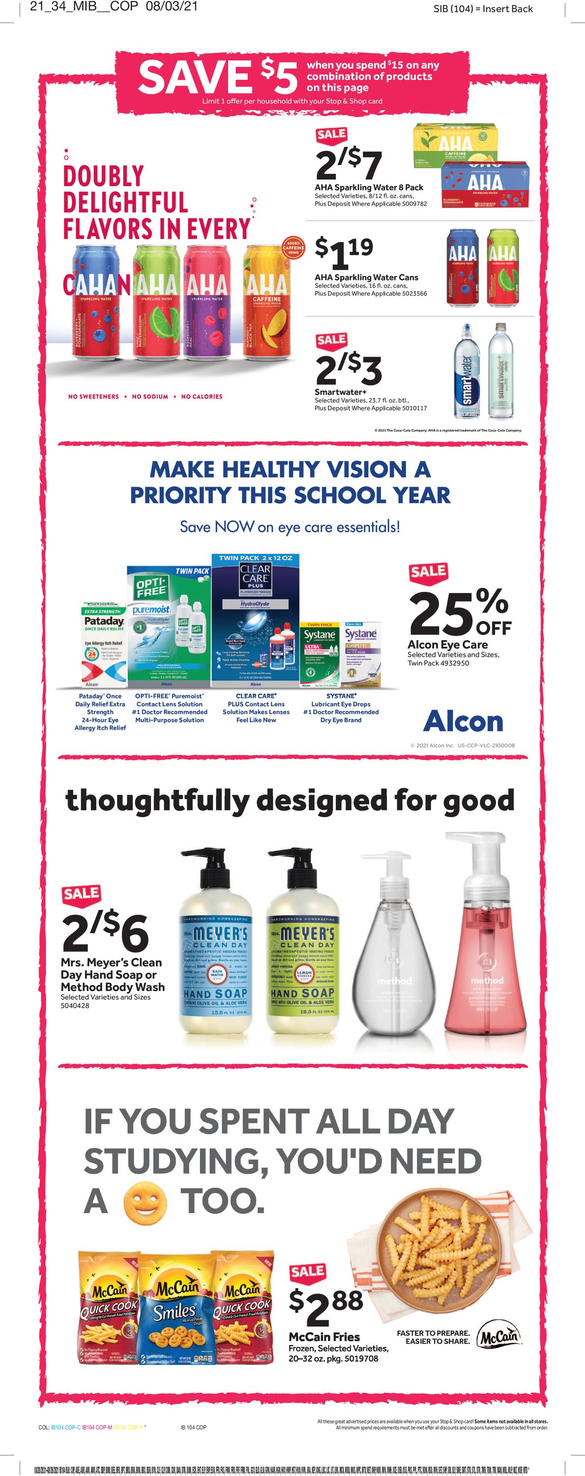 Stop and Shop Ad from 08/20/2021