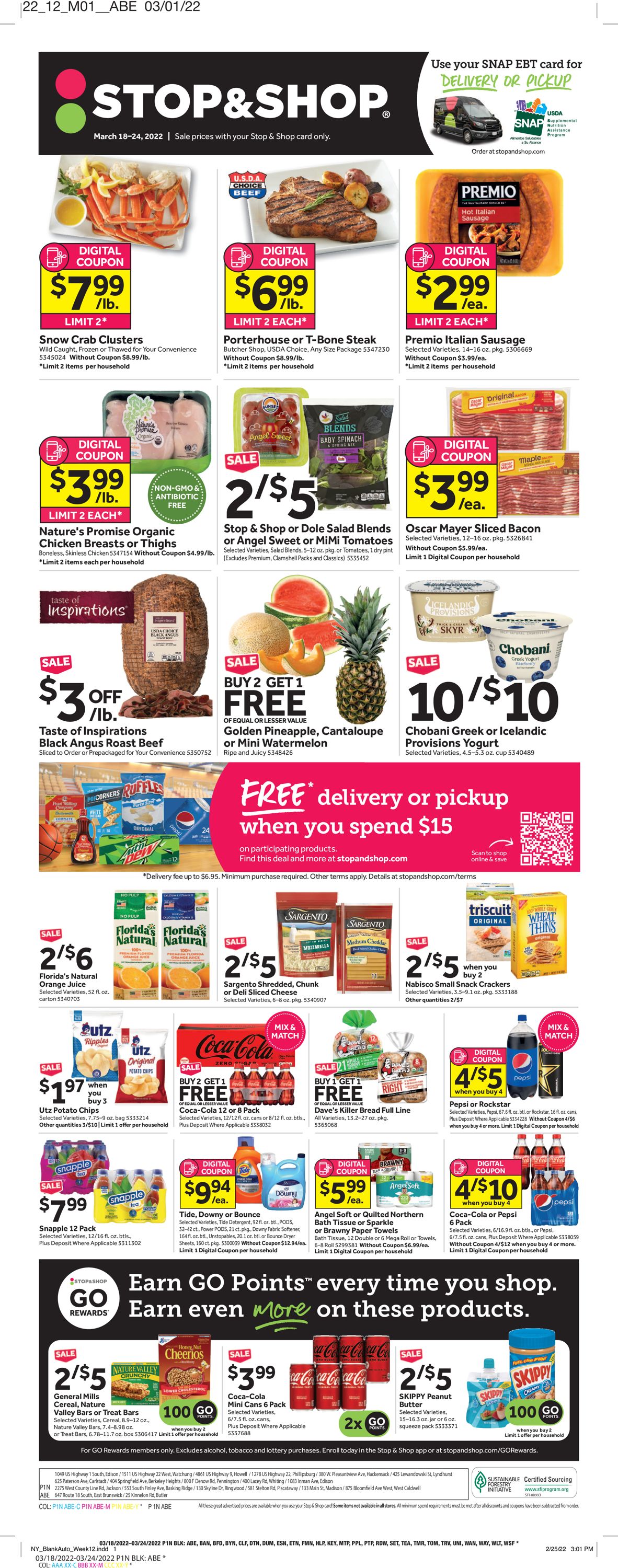 Stop and Shop Ad from 03/18/2022