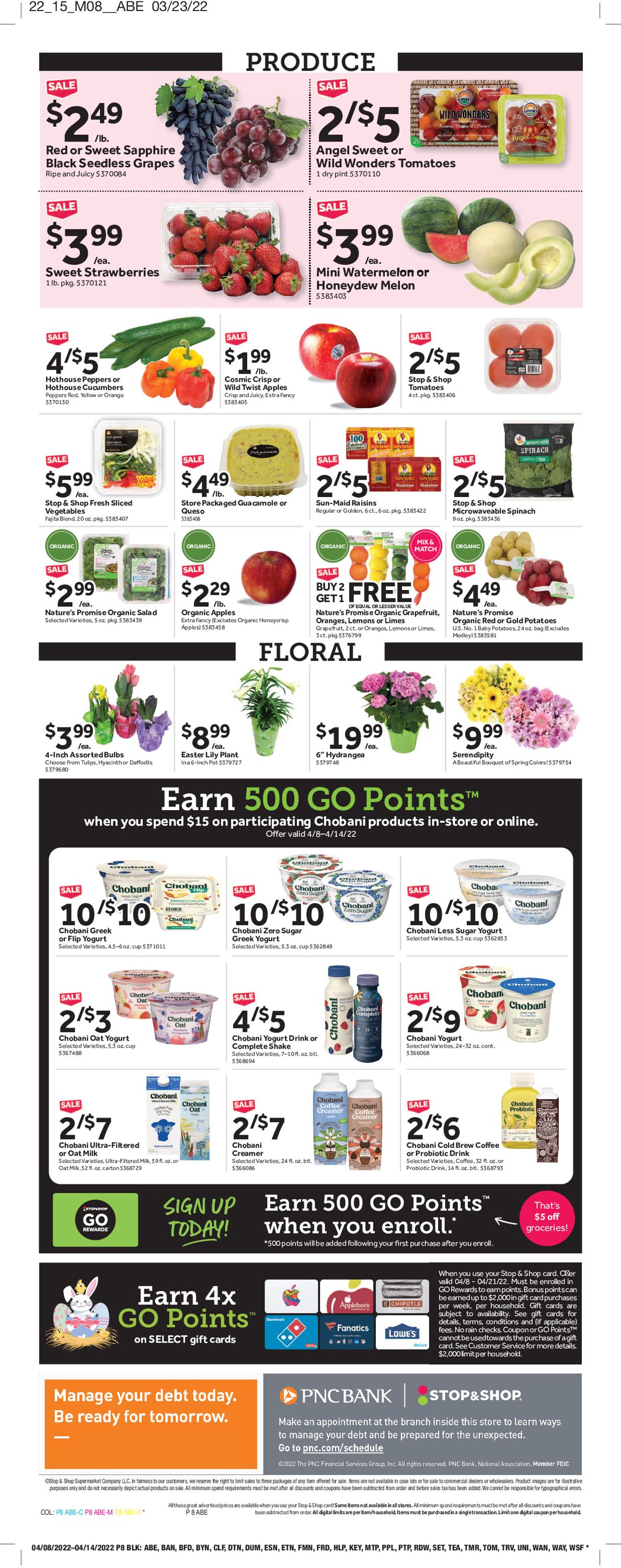 Stop and Shop Ad from 04/08/2022