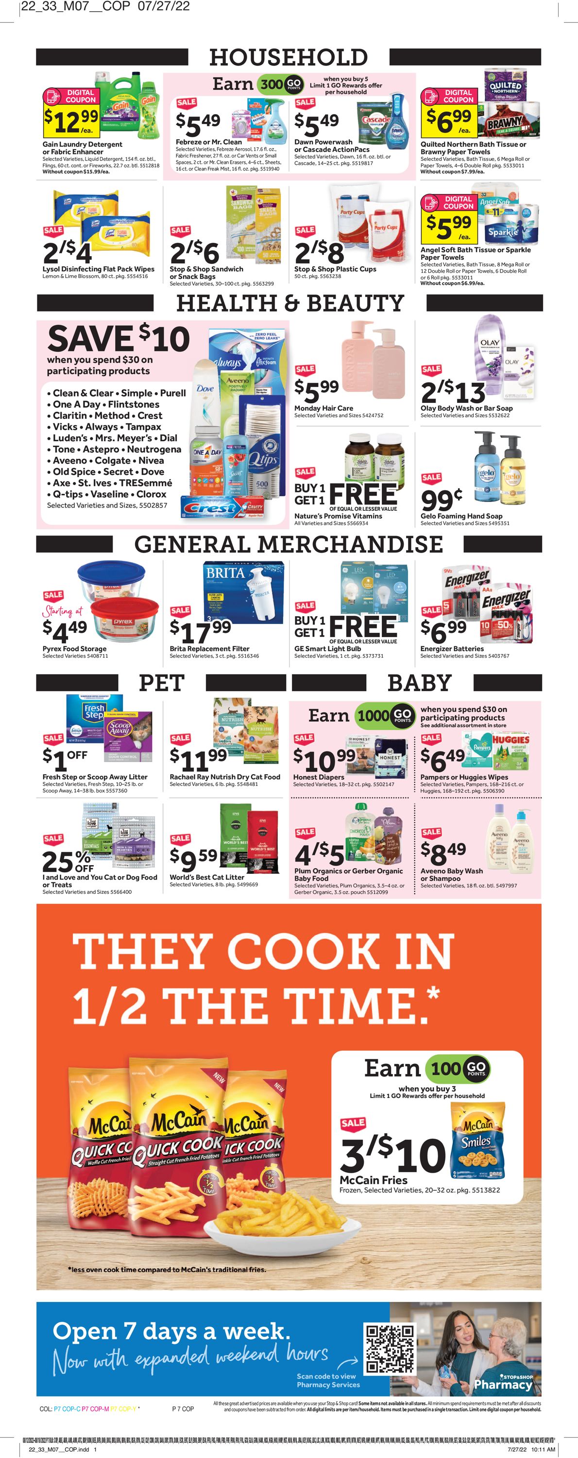 Stop and Shop Ad from 08/12/2022