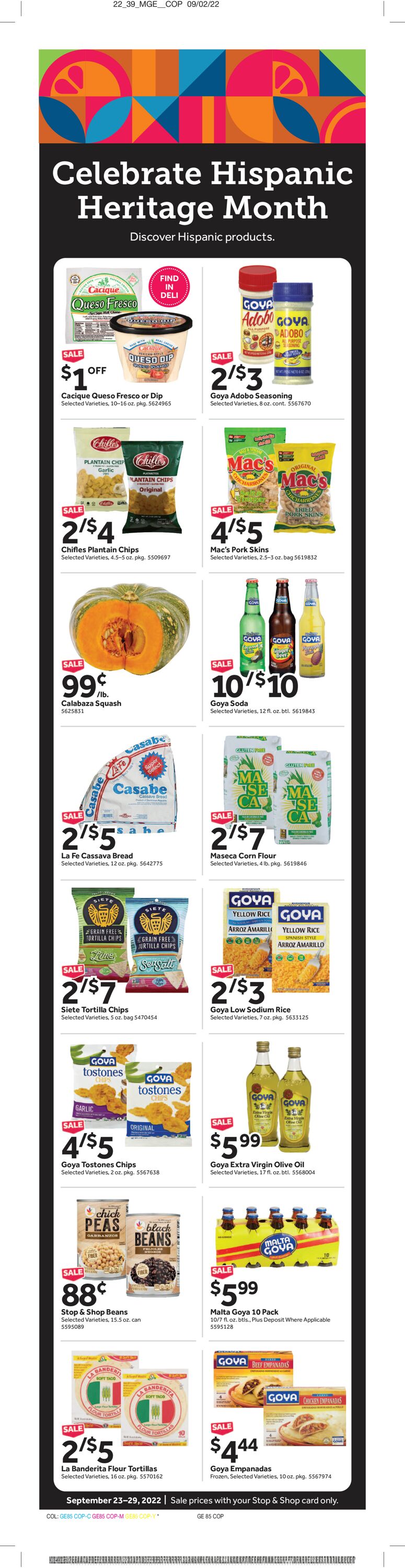 Stop and Shop Ad from 09/23/2022