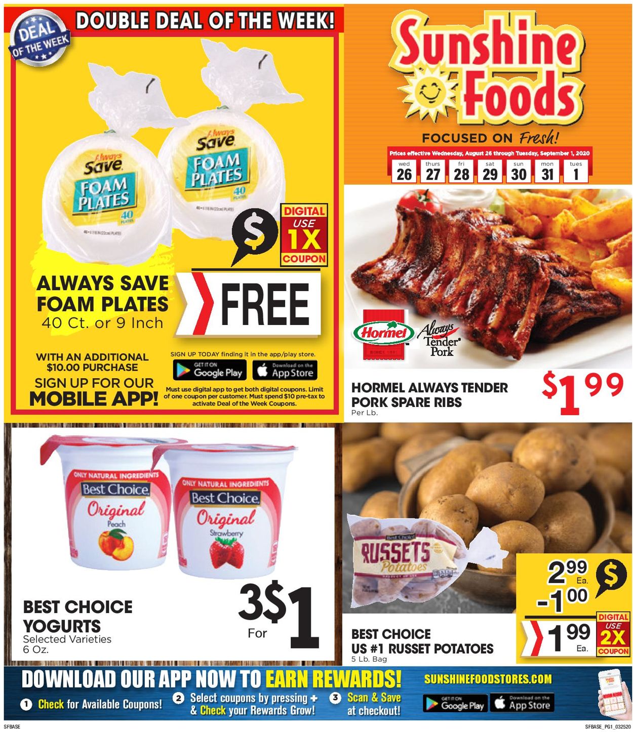 Sunshine Foods Ad from 08/26/2020